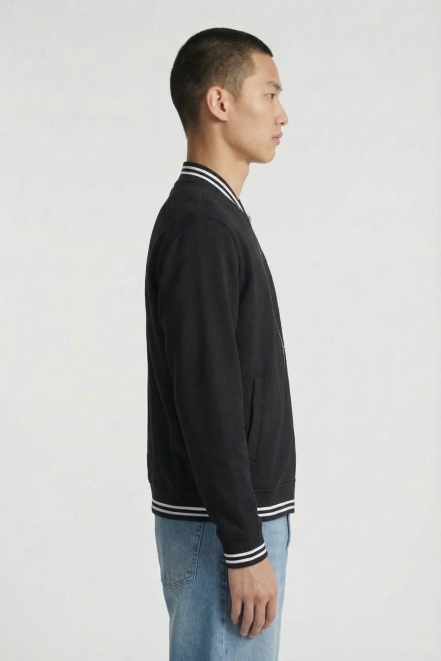 BLACK SWEAT ZIP JACKET 2