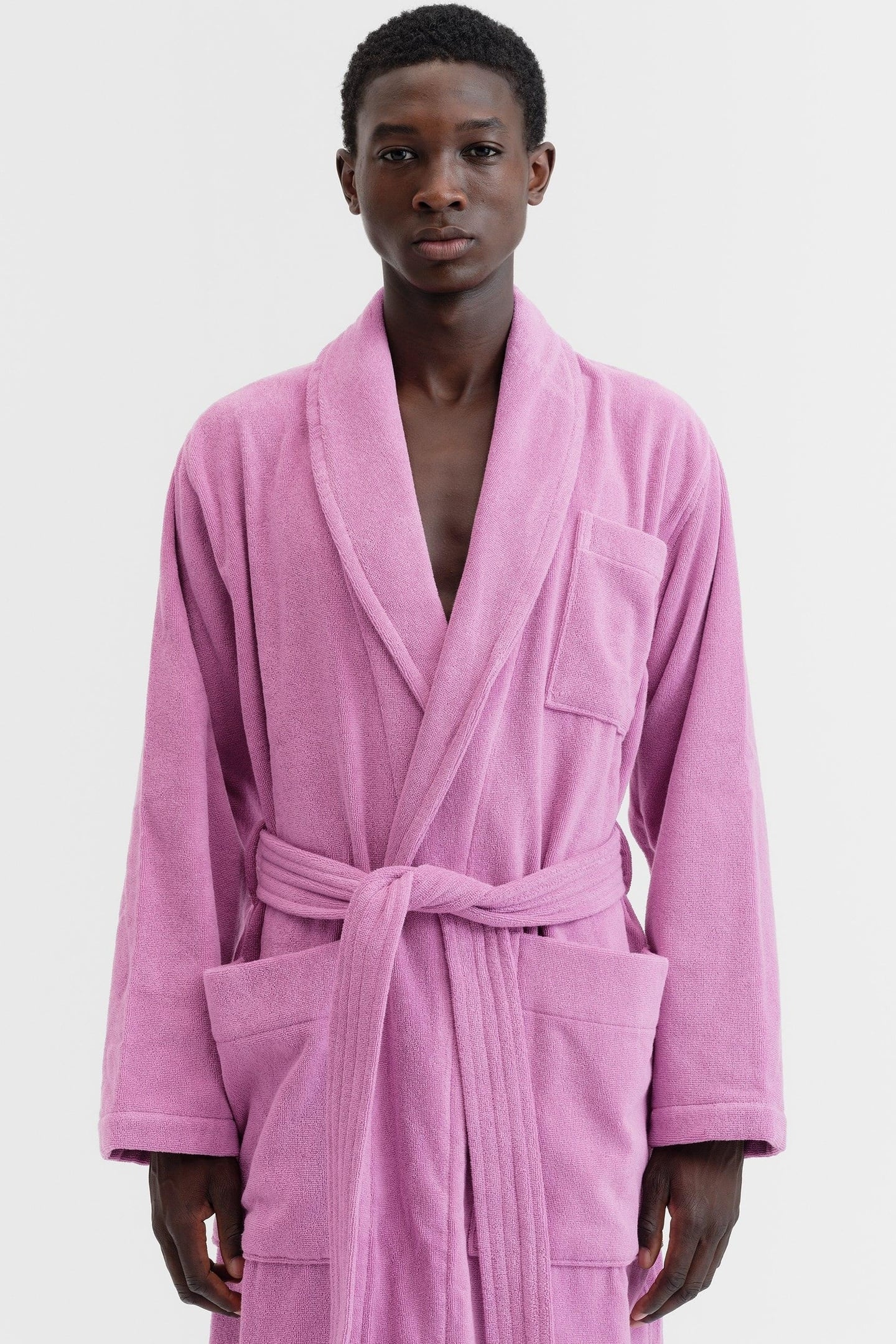 UNISEX CLASSIC BATHROBE MAGENTA 4