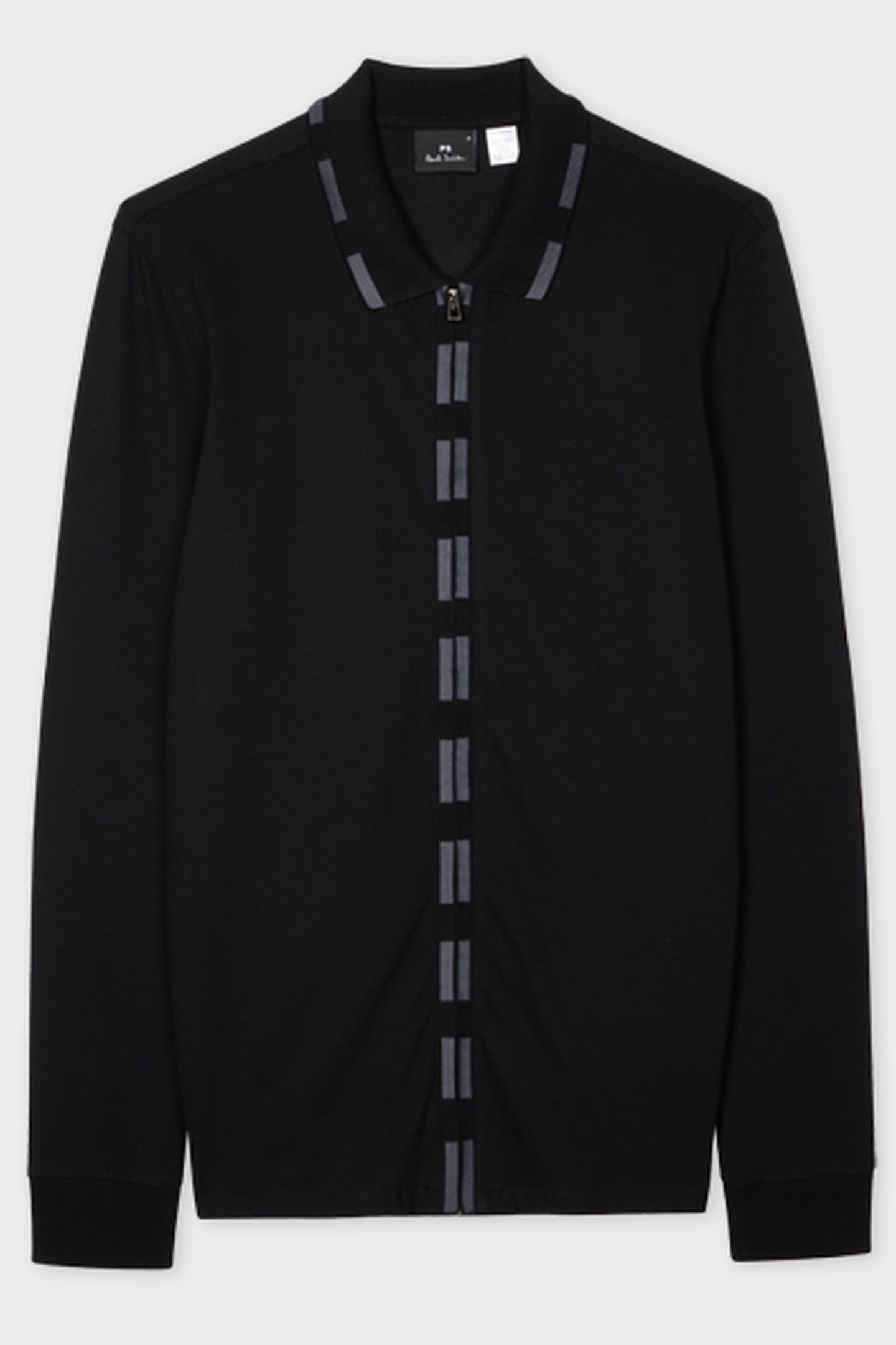 LS ZIP POLO REG FIT BLACK 2