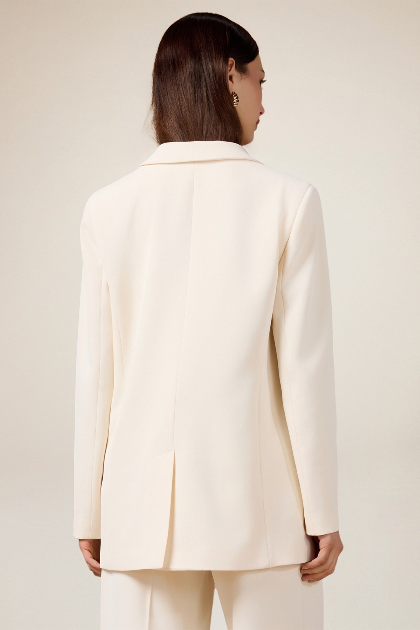 DOUBLE-BREASTED BLAZER IN CREPE FABRIC WHITE 3