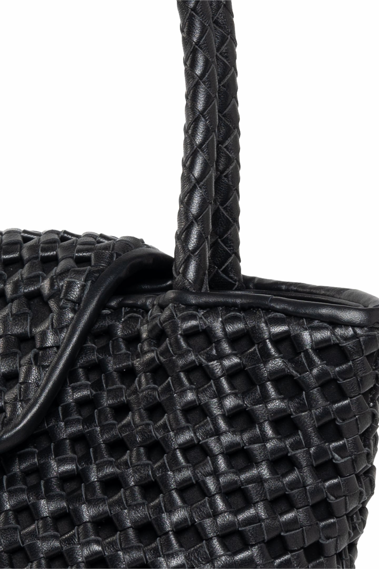 COURRIER TOTE WOVEN LEATHER BLACK 4