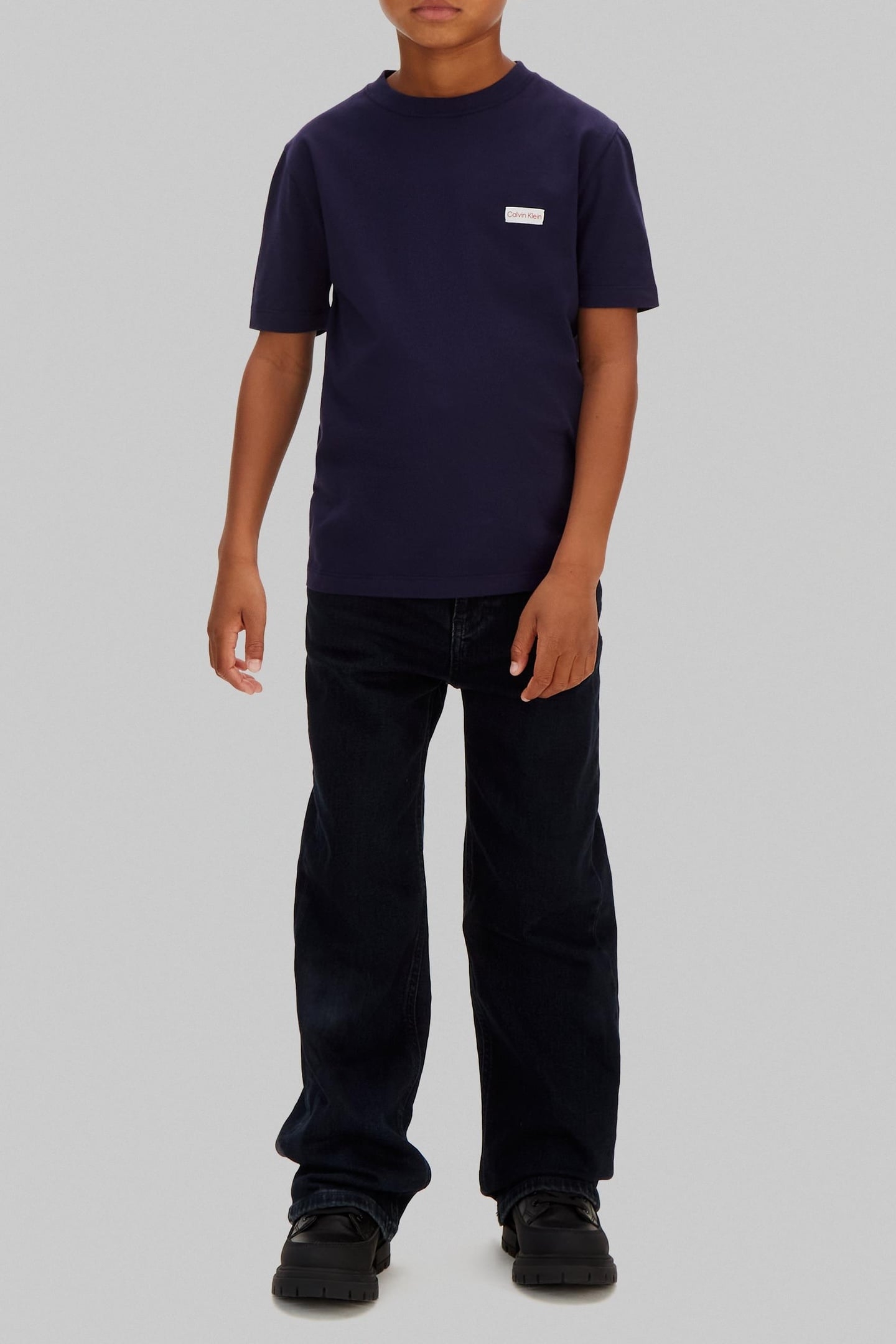 BOYS LOGO LABEL SS T-SHIRT EVENING BLUE 2