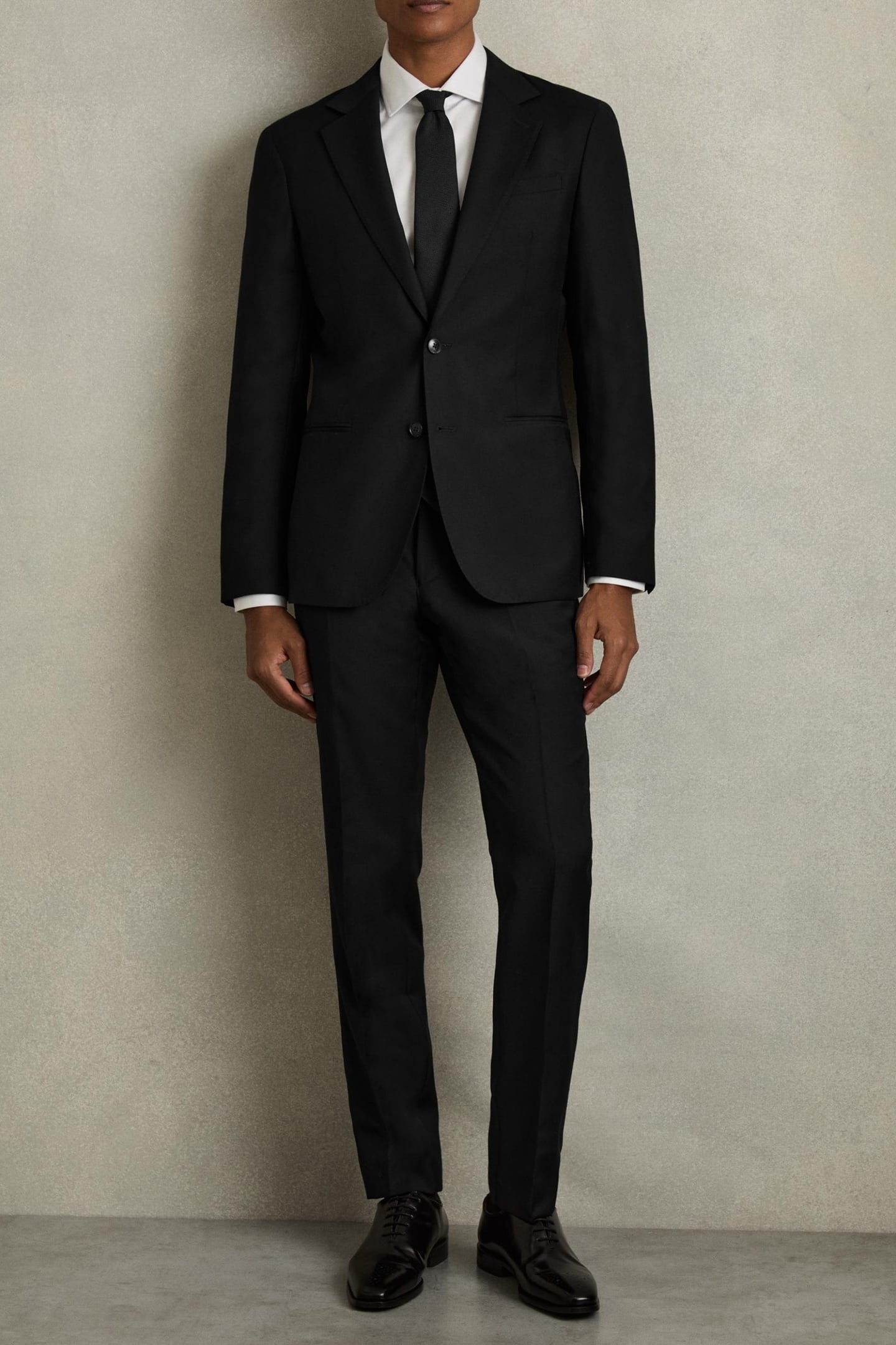 SB 2B NOTCH PLAIN WEAVE BLAZER BLACK 1