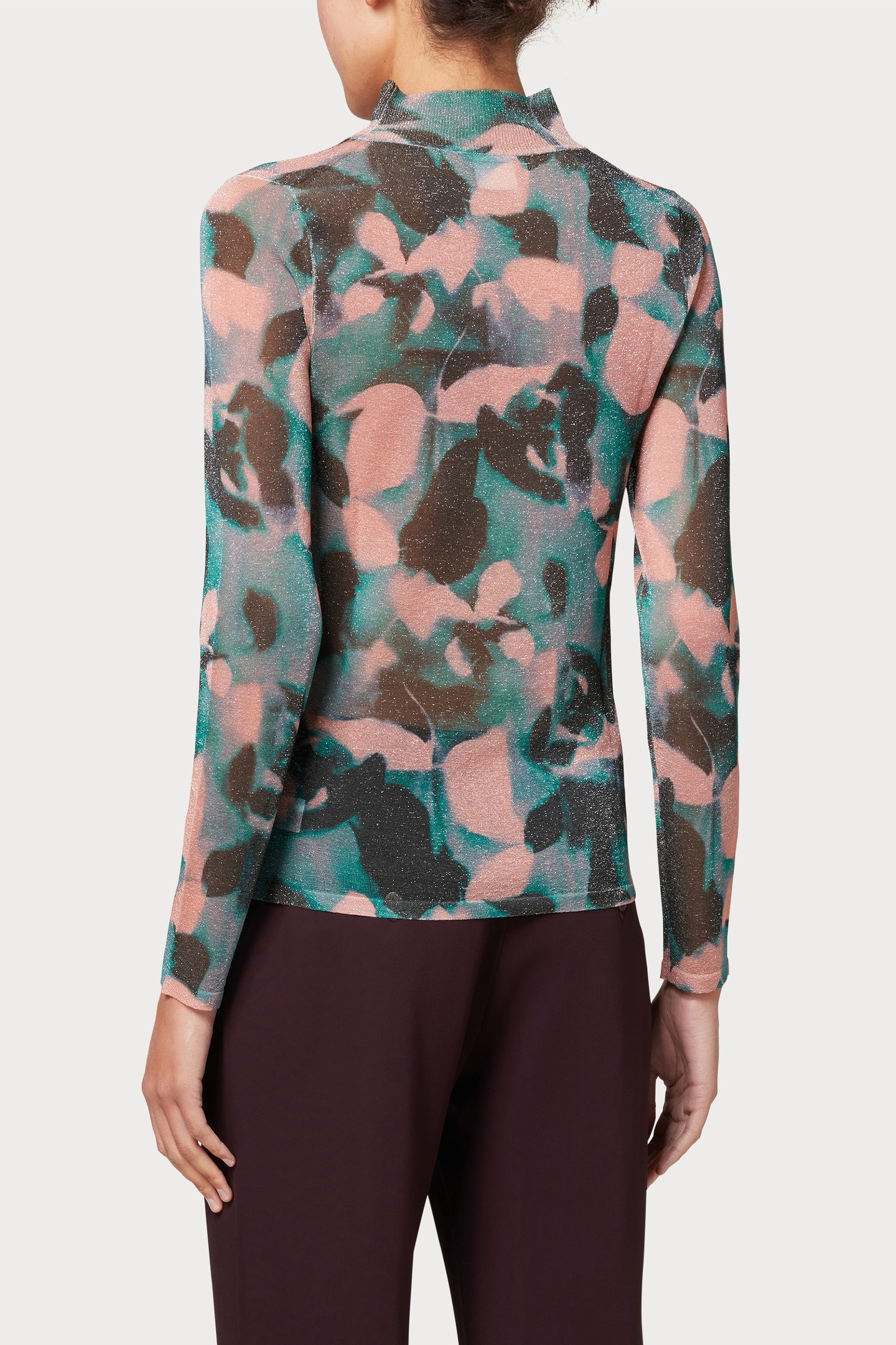 KNITTED SWEATER HIGH NECK PETROL GREEN 4