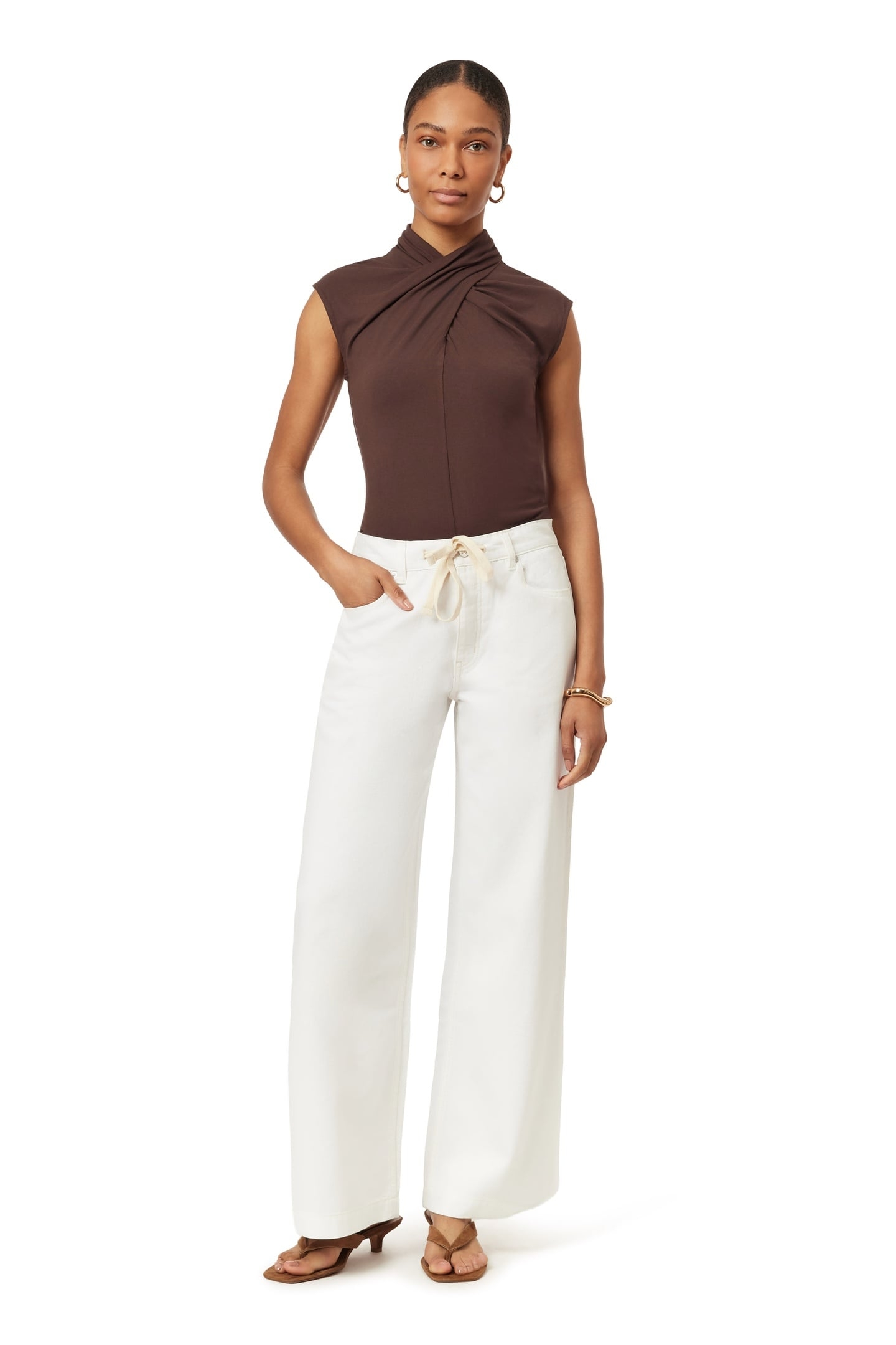 DRAPED NECK TOP HOT FUDGE 2