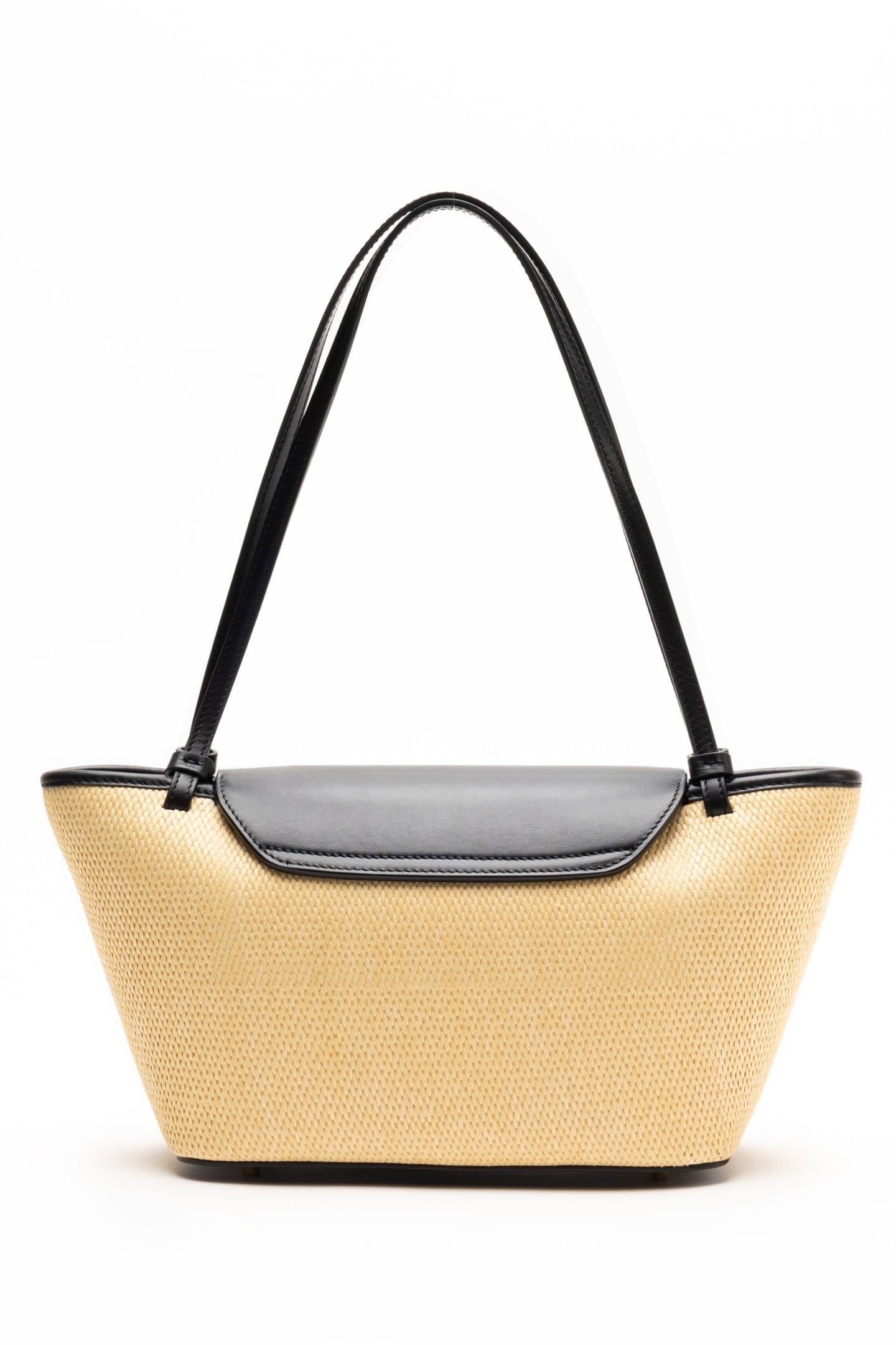 COURRIER TOTE RAFFIA LEATHER NATURAL/BLACK 3
