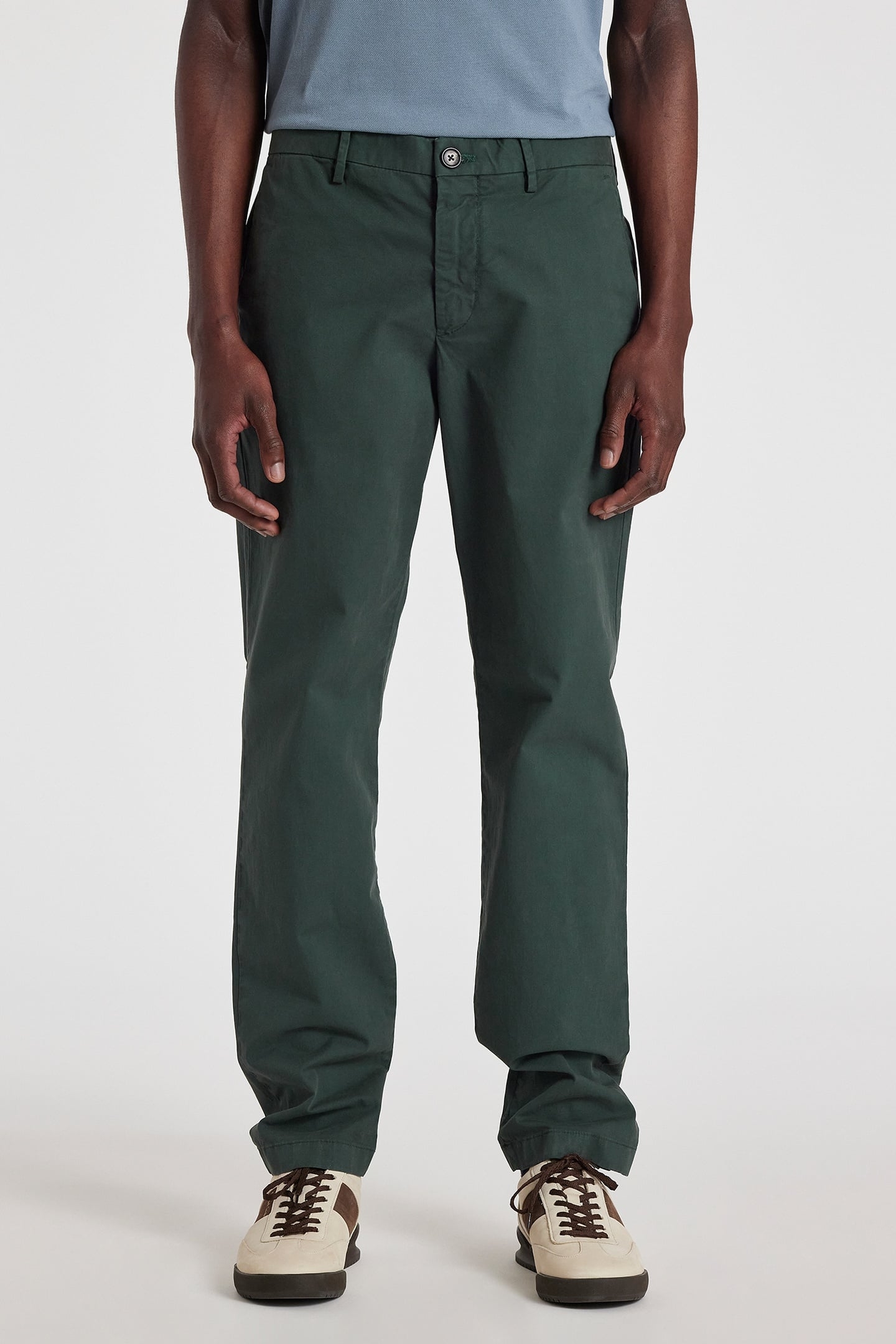 MID FIT CLEAN CHINO VERY DARK GREEN 1