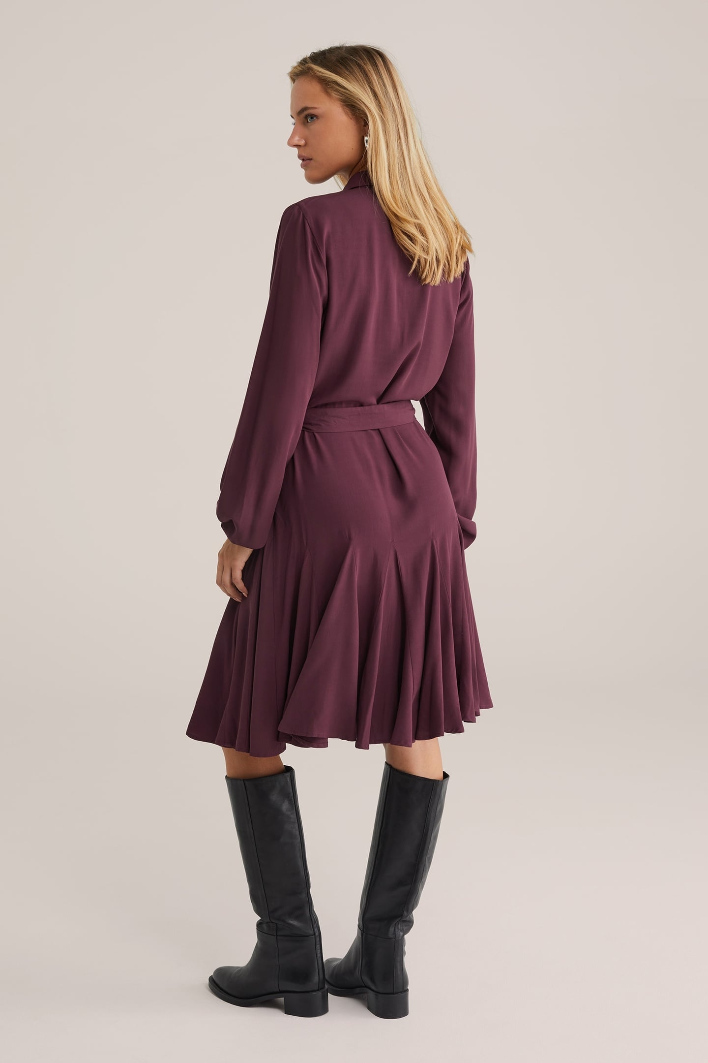 DRESS MID LENGTH AUBERGINE 3
