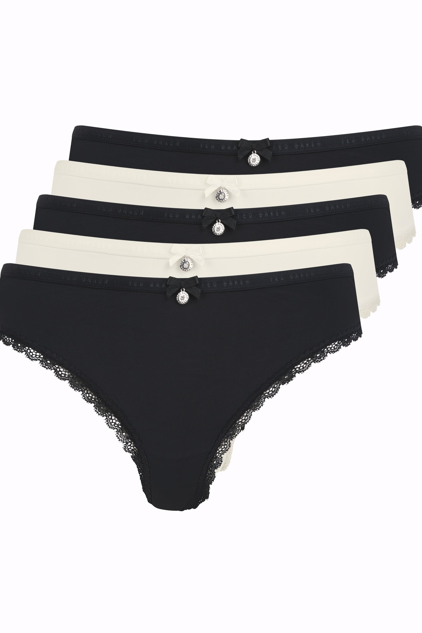 PETAL 5PK BRIEF BLACK / WHISPER WHITE 1