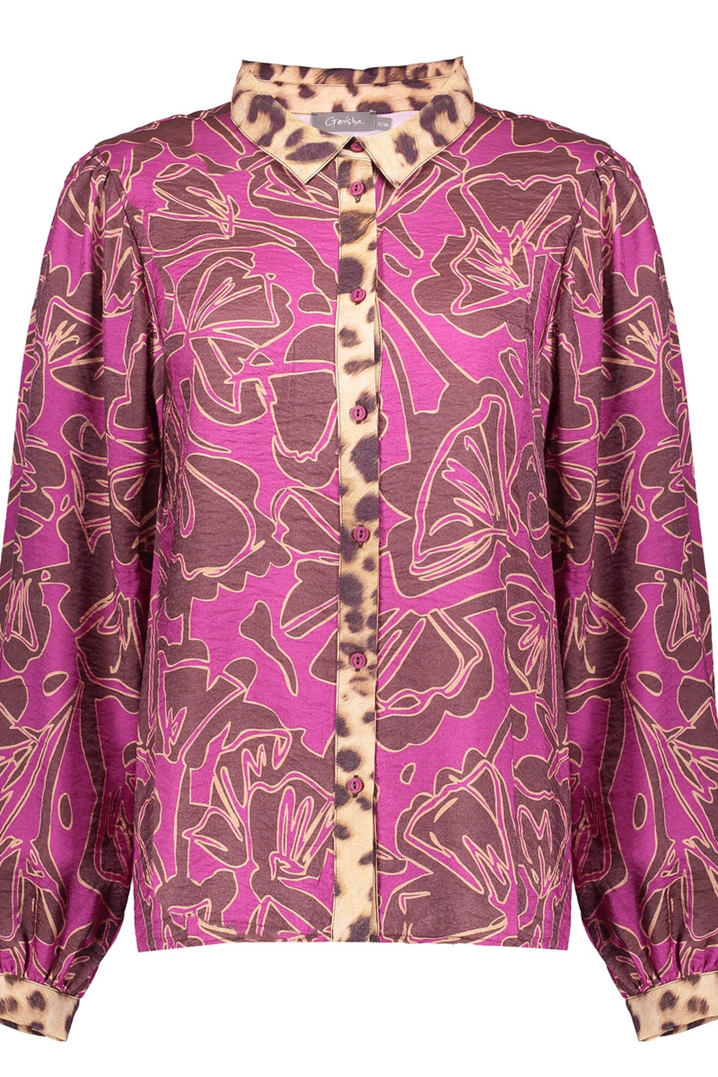 BLOUSE MOCCA/FUCHSIA 1