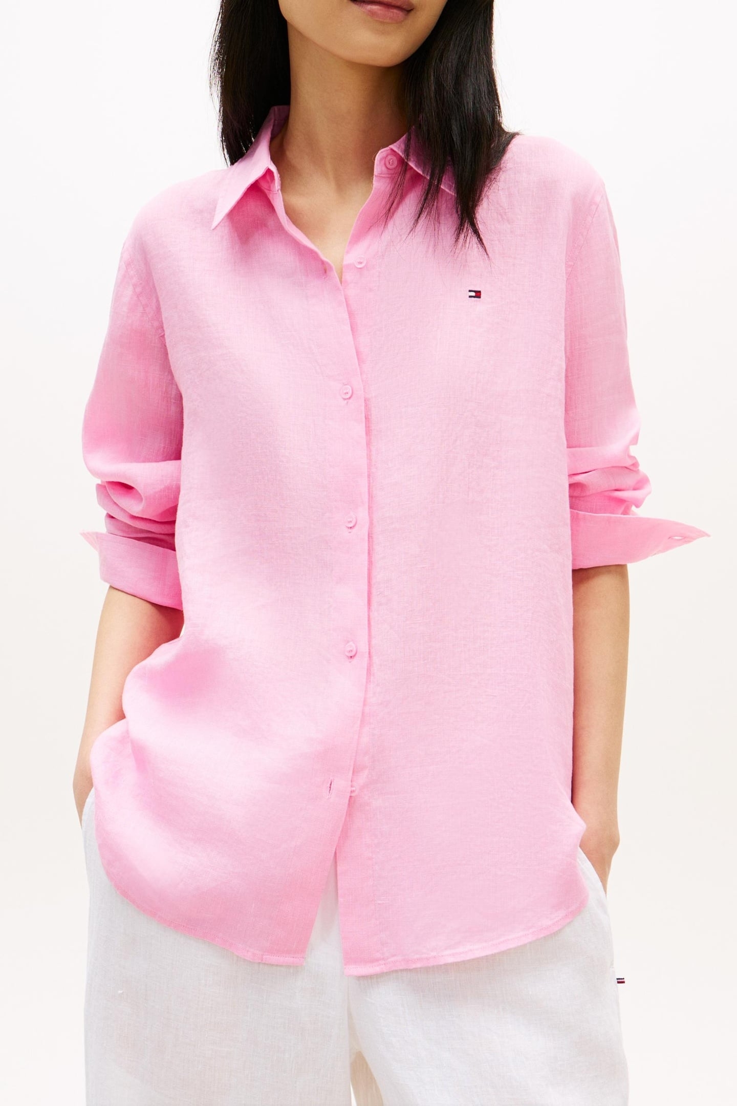 ESSENTIAL LINEN RELAXED LS SHIRT ROSE PETAL 3