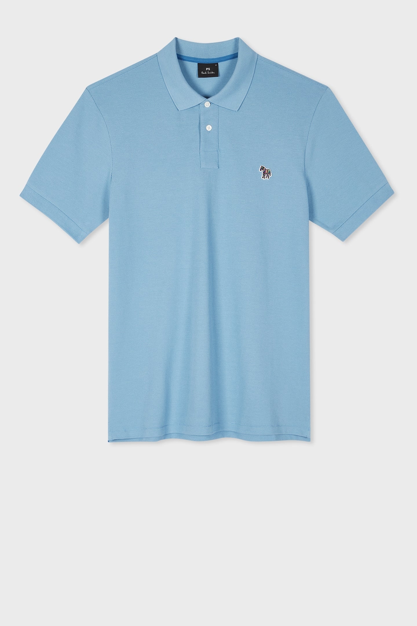 REG FIT SS POLO SHIRT ZEBRA LIGHT BLUE 1