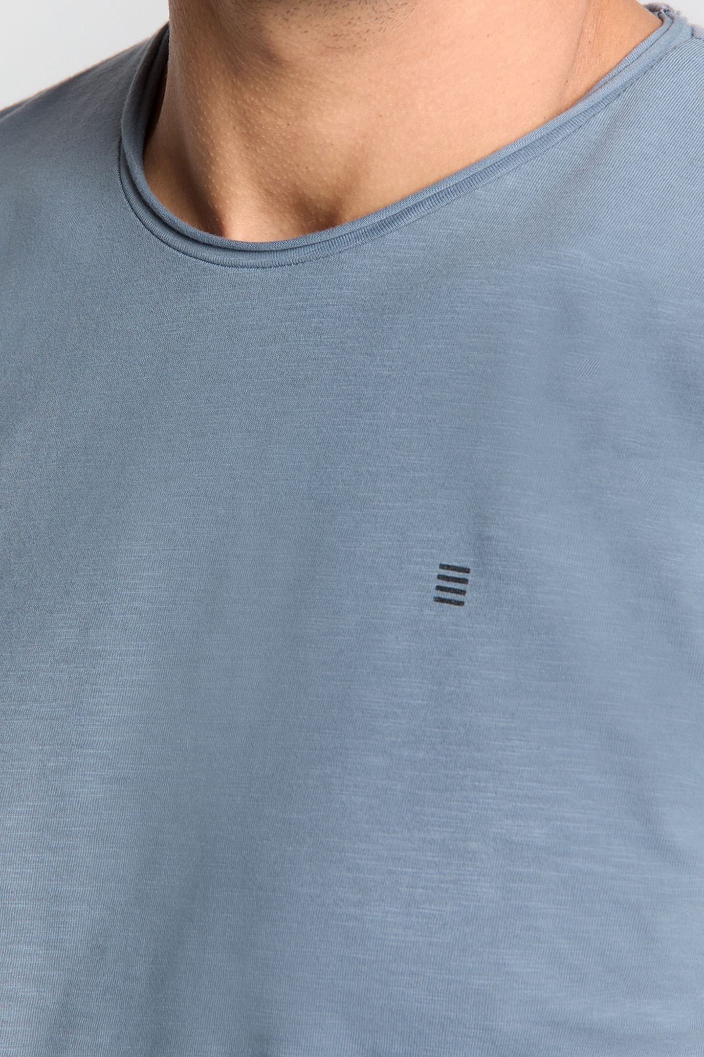 T-SHIRT CREWNECK SLUB WASHED BLUE 7