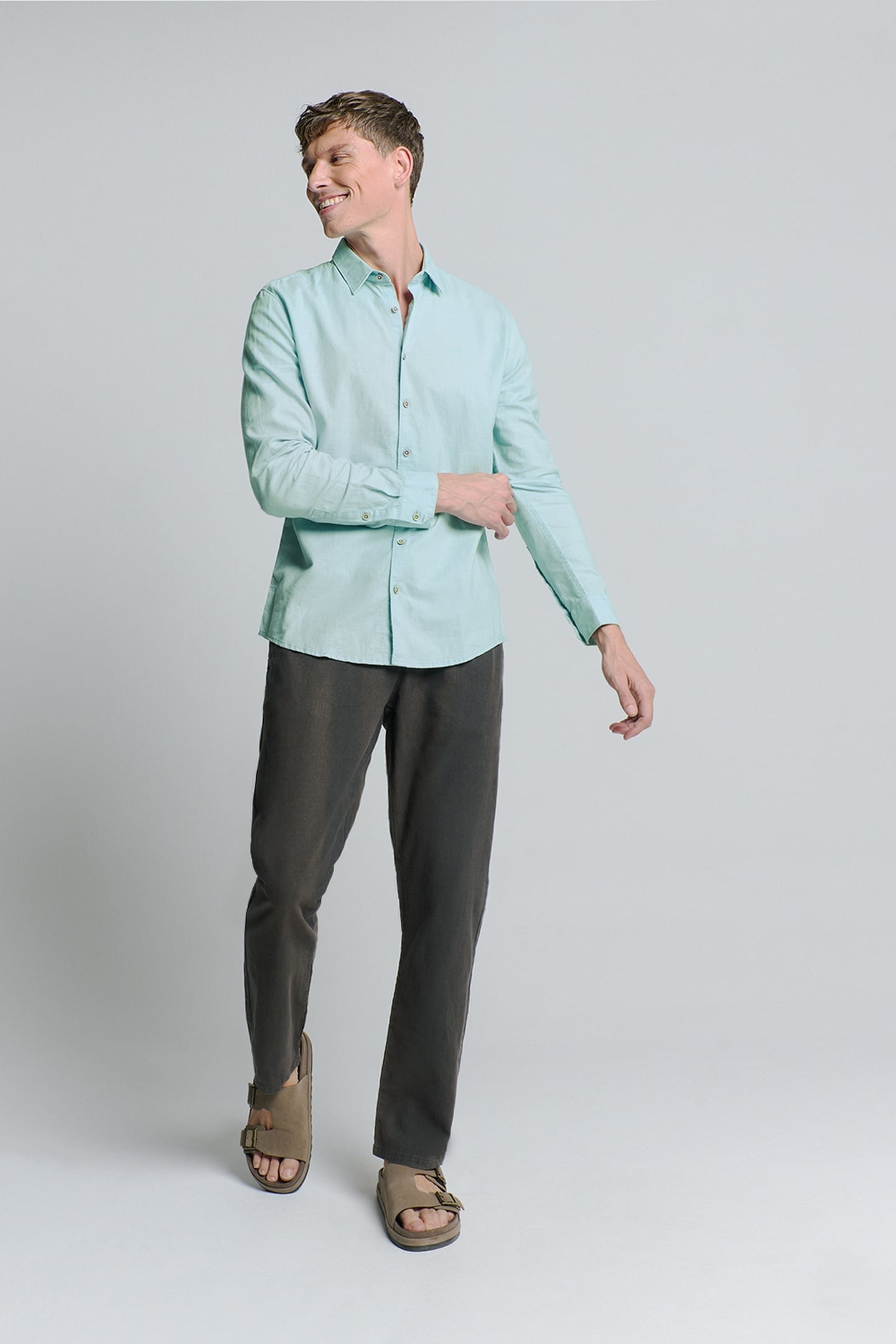 SHIRT SOLID WITH LINEN ICE 3
