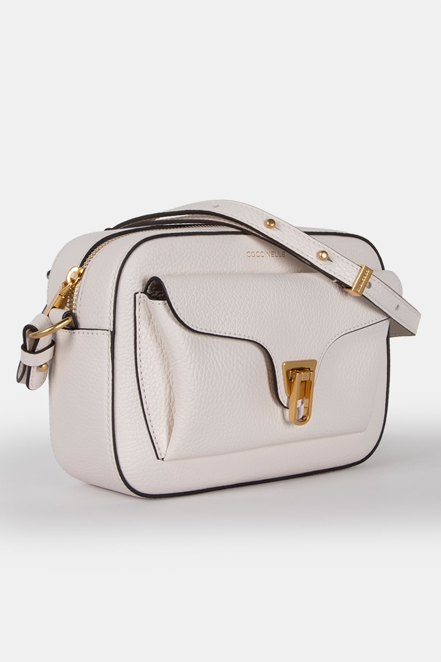 LEATHER CAMERA CROSS BODY BAG IN WHITE 3