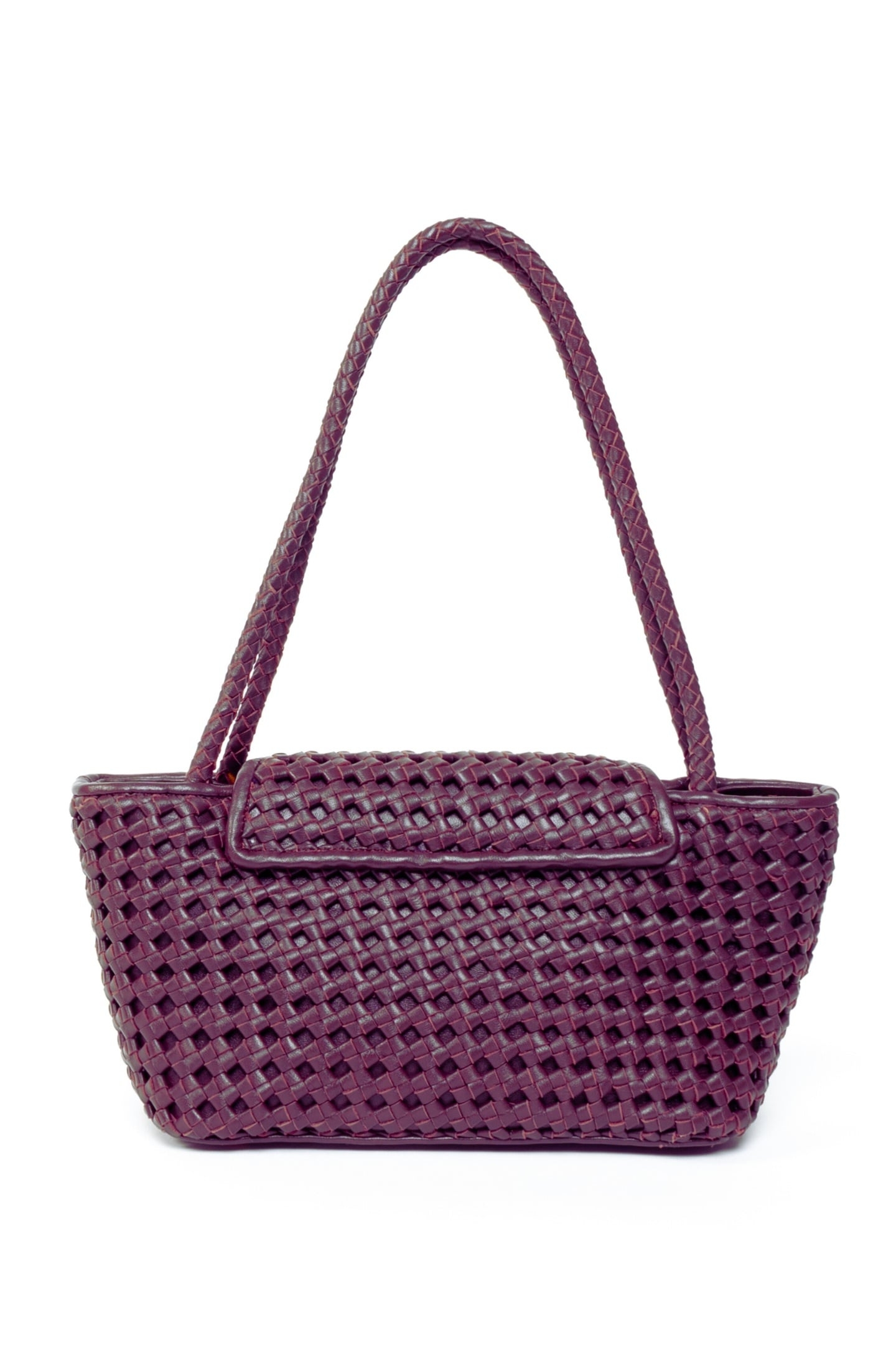 COURRIER TOTE WOVEN LEATHER BURGUNDY 3