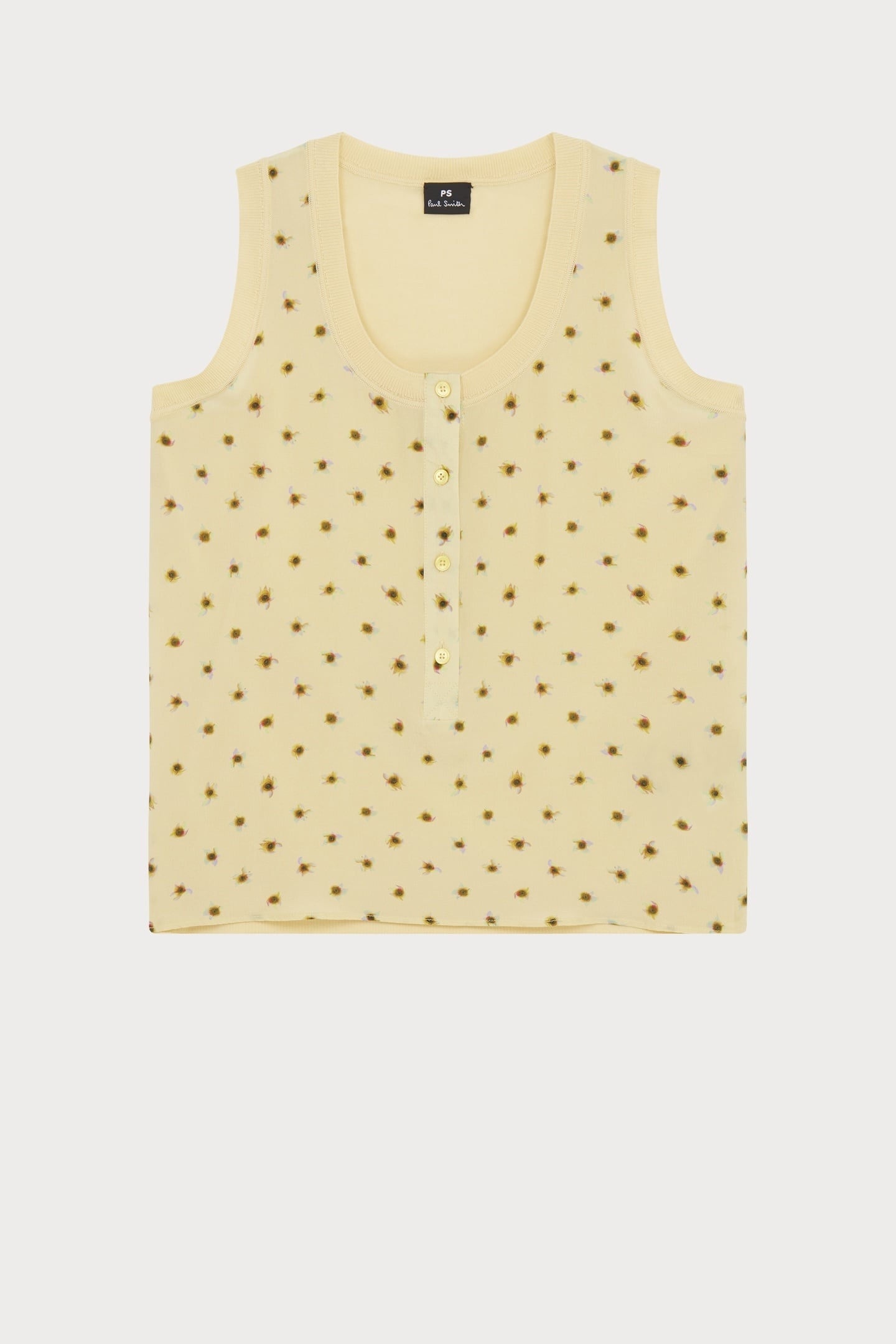 KNITTED VEST WOVEN FRONT YELLOW 2