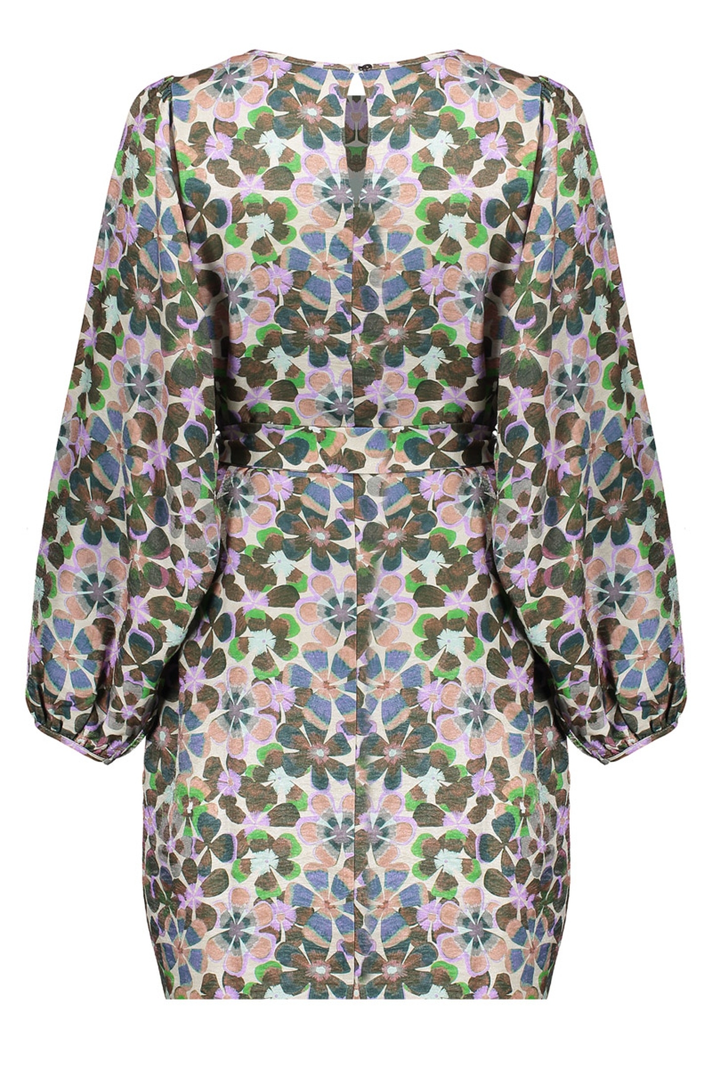 DRESS FLOWERS GREEN/LILA 2