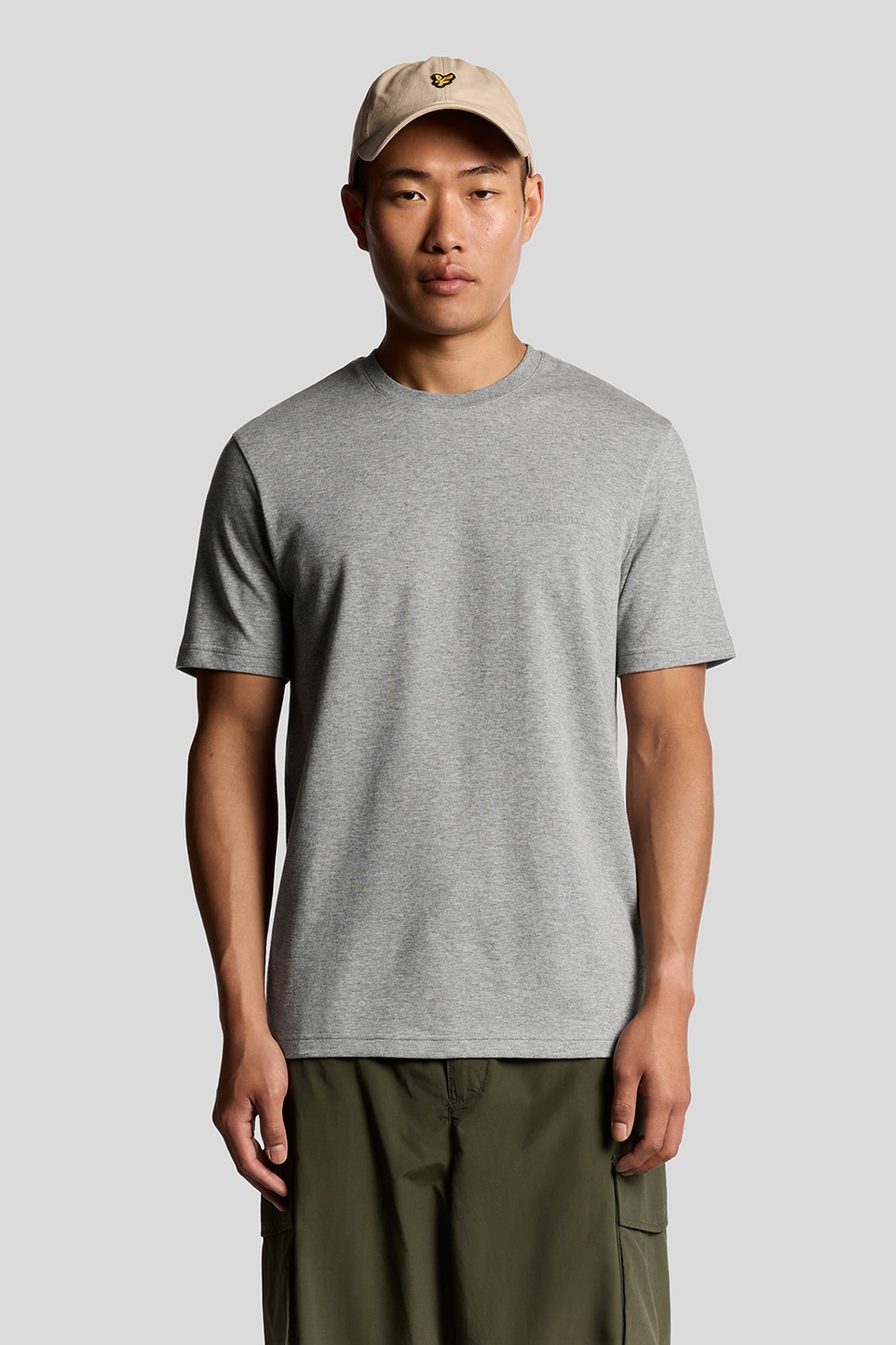 CHEST LOGO INTERLOCK T-SHIRT MID GREY MARL 2
