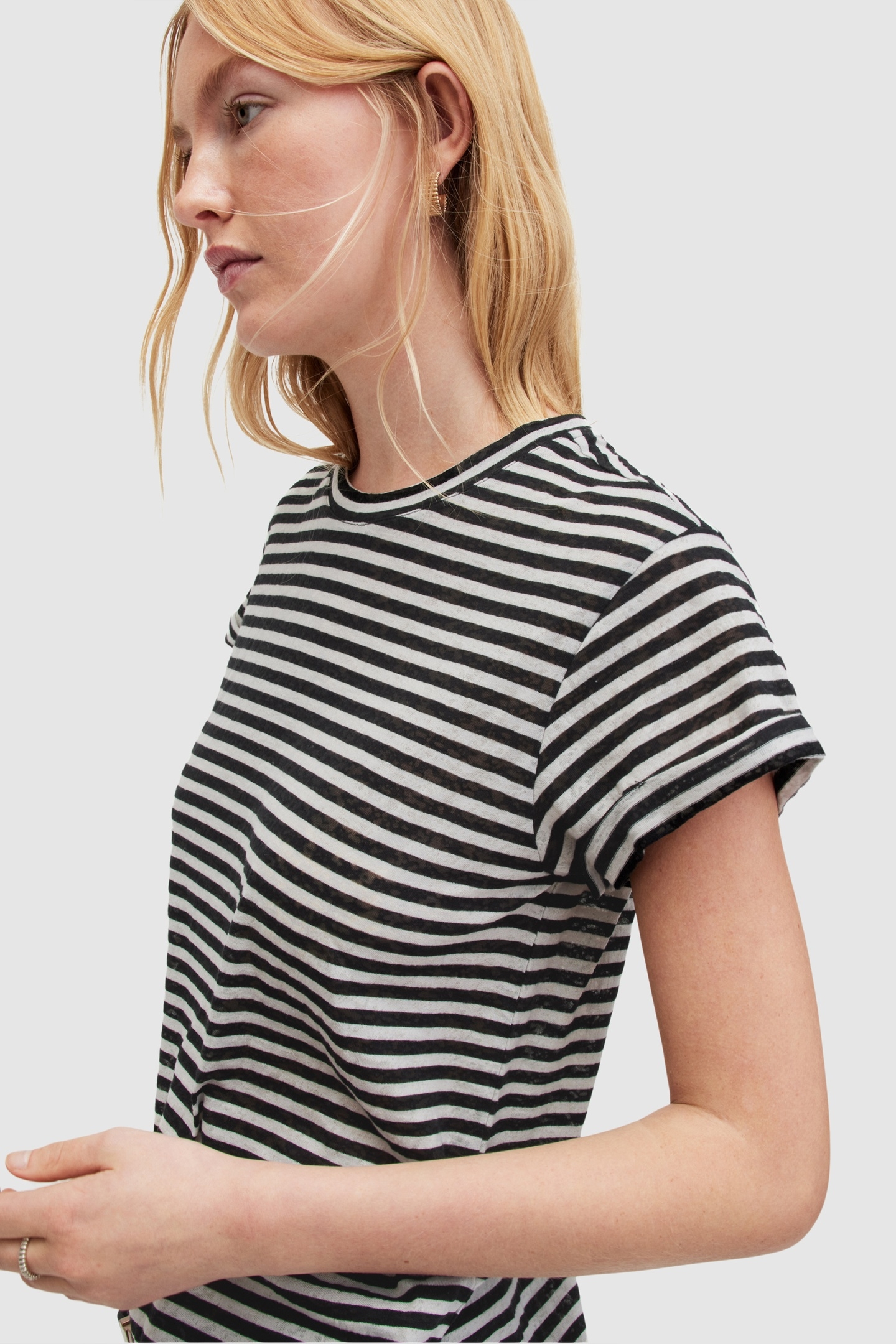 ANNA STRIPE TEE CHALK/INK 5