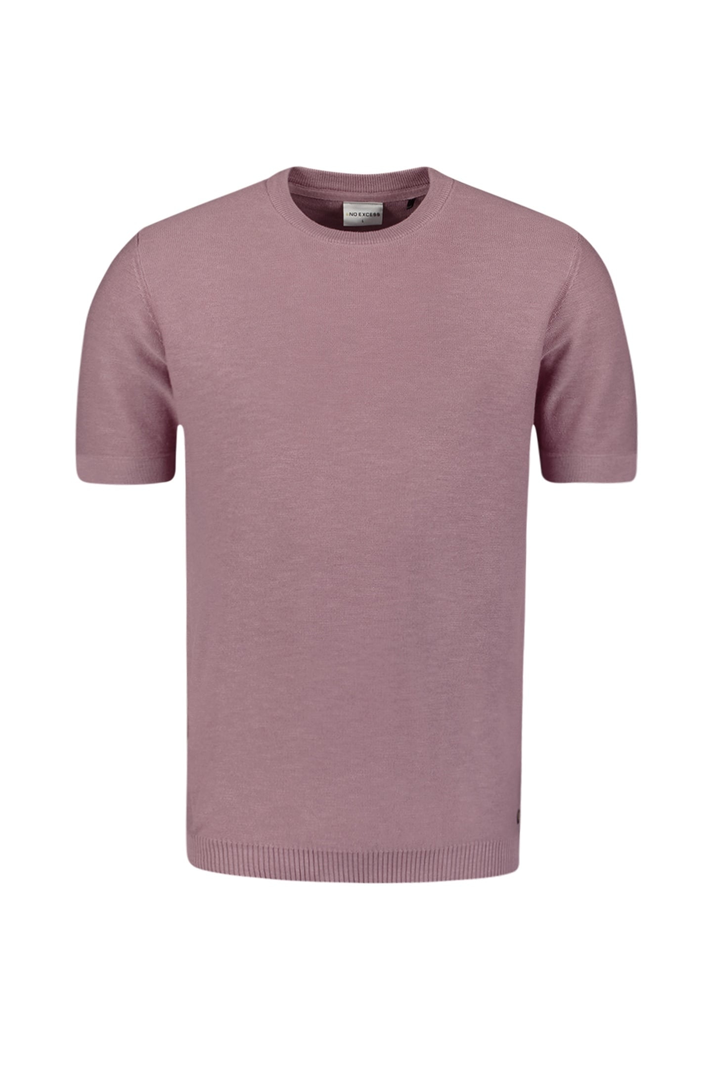 PULLOVER SHORT SLEEVE CREWNECK SOLID SLUB KNIT MAUVE 4
