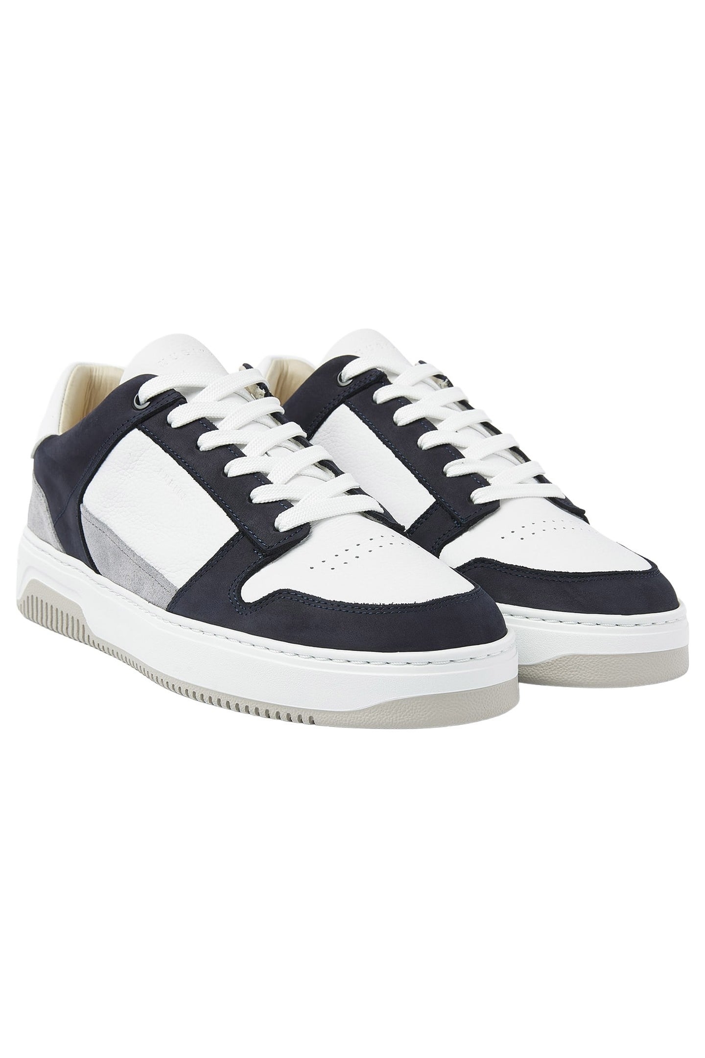 BASKET COURT WHITE LEATHER - BLUE 2