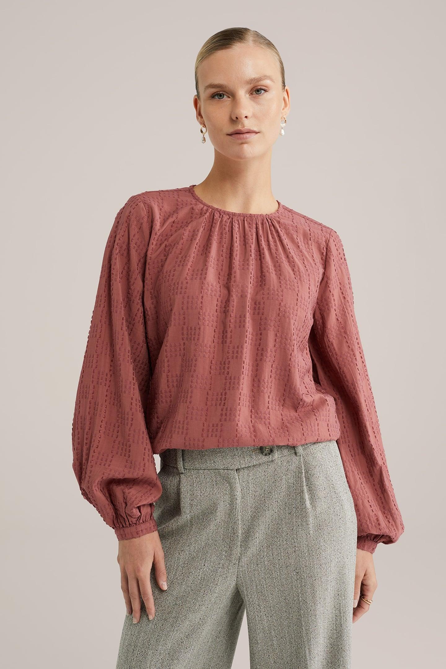 Soluzione Blouses 236-200 Blauw Dames blouse lange mouw slim Soluzione Blouses 236-200 Blauw Dames blouse lange mouw slim