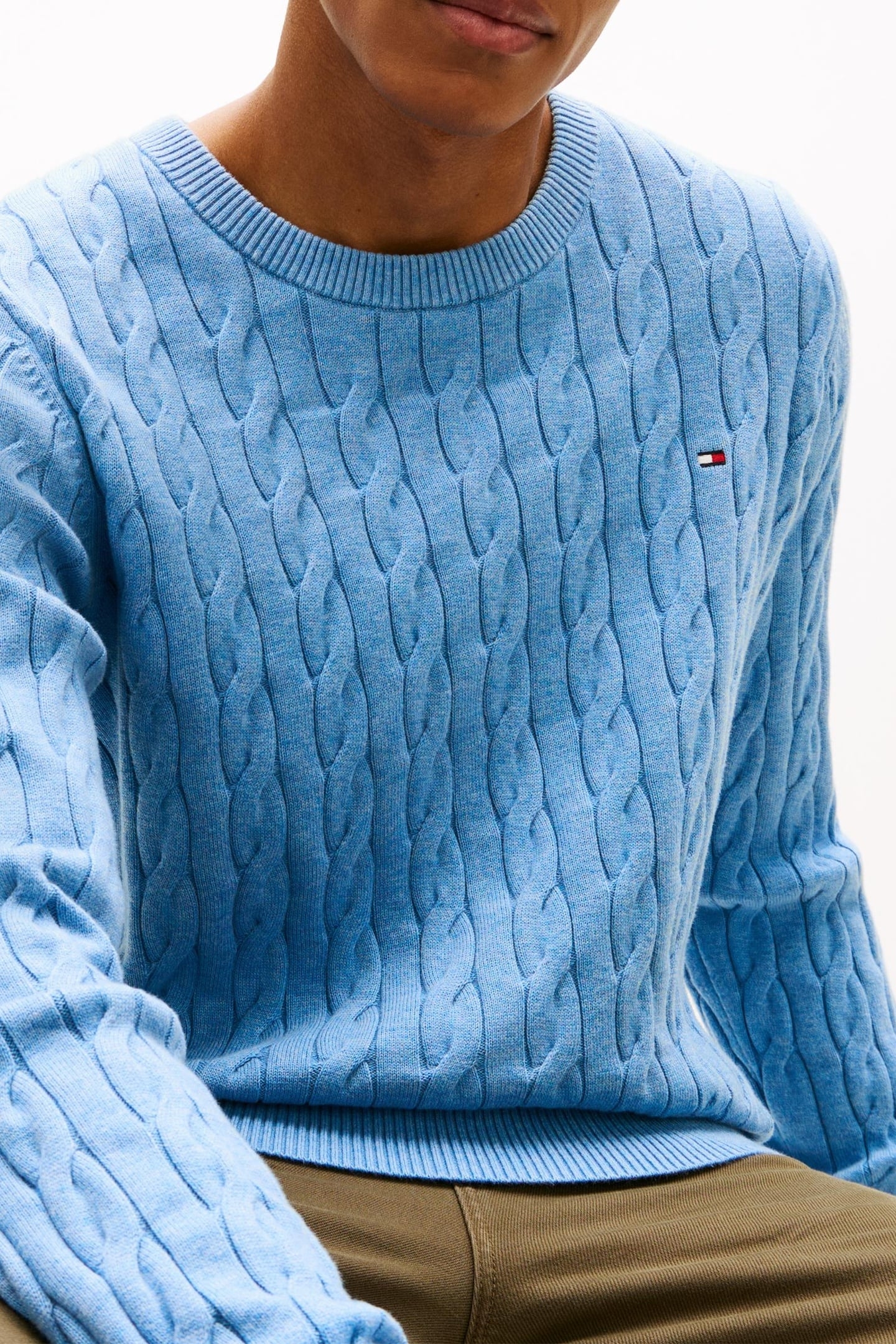 CLASSIC COTTON CABLE WELL WATER HEATHER 2