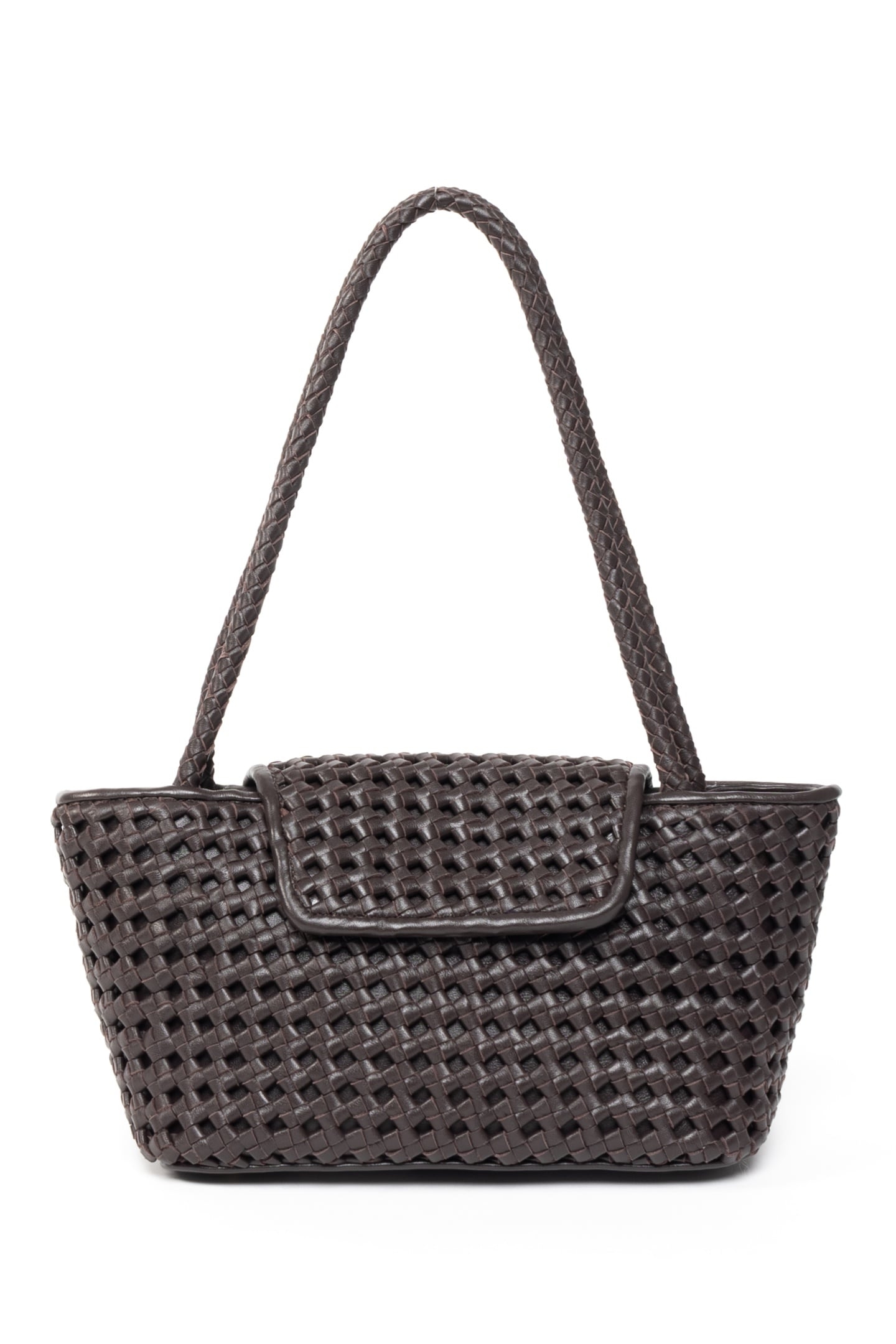COURRIER TOTE WOVEN LEATHER DARK BROWN 2