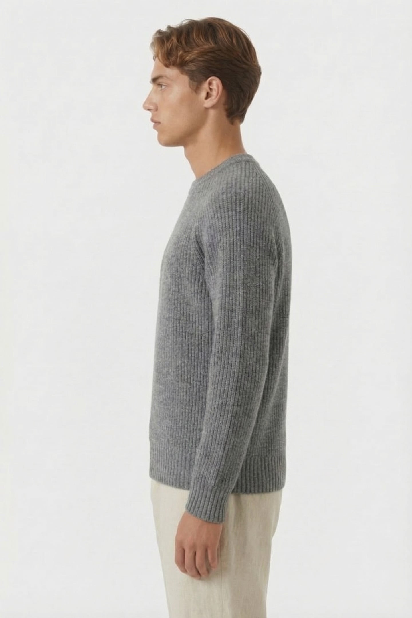 KNITTED PULLOVER KNITS GREY HEATHER MELANGE 3