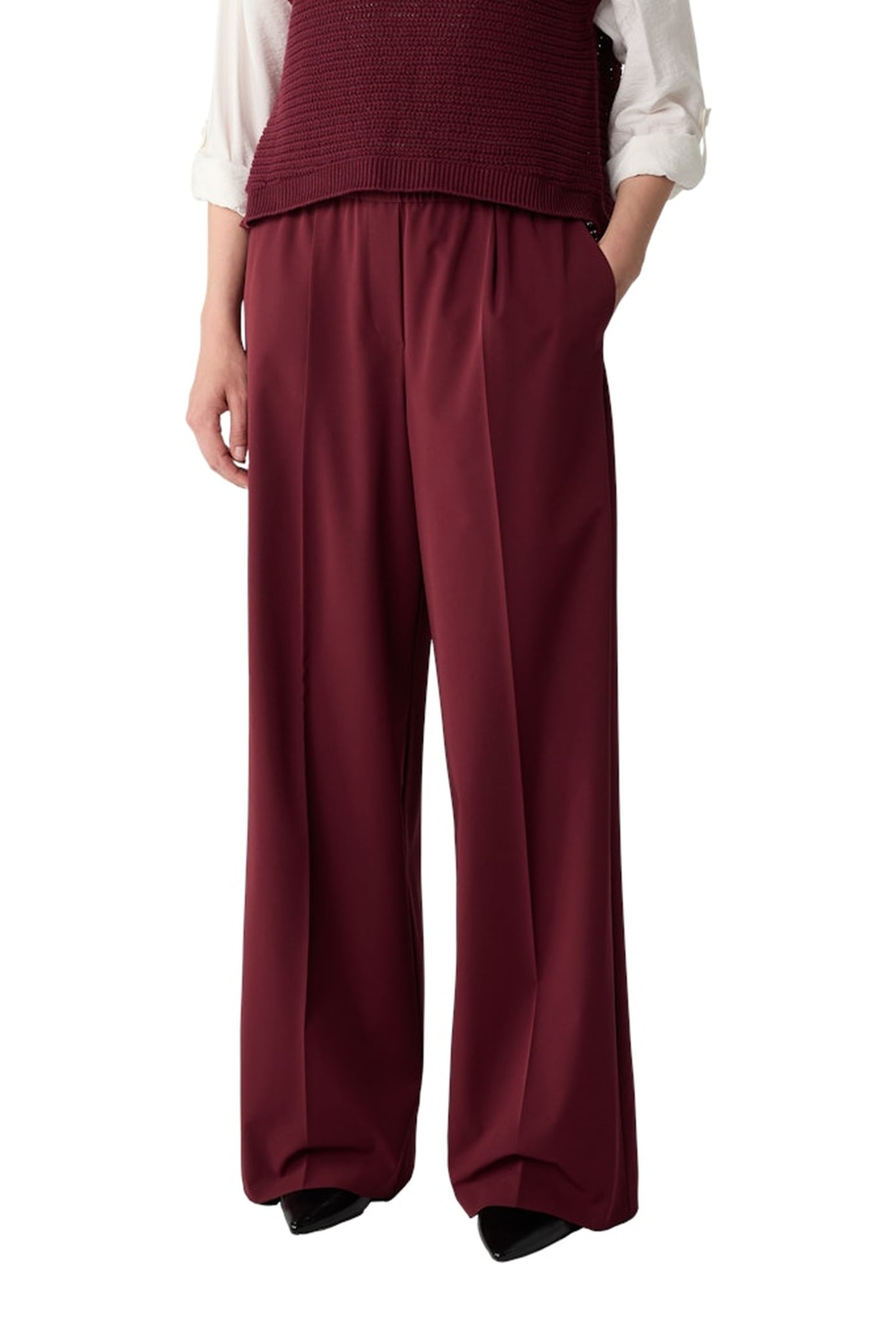 COMMA PANTS BURGUNDY 1