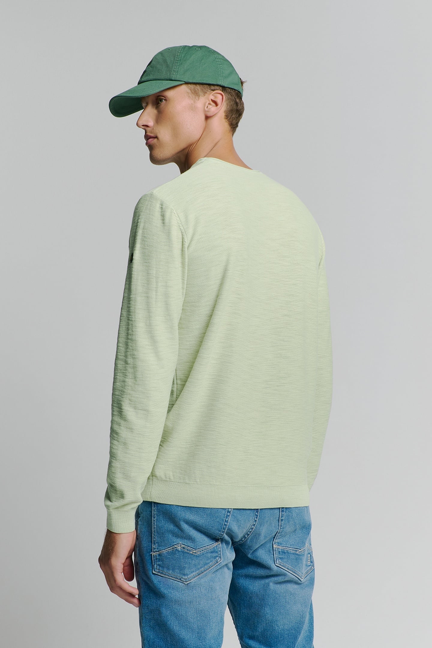 PULLOVER CREWNECK GARMENT DYED + STONE WASHED MINT 2