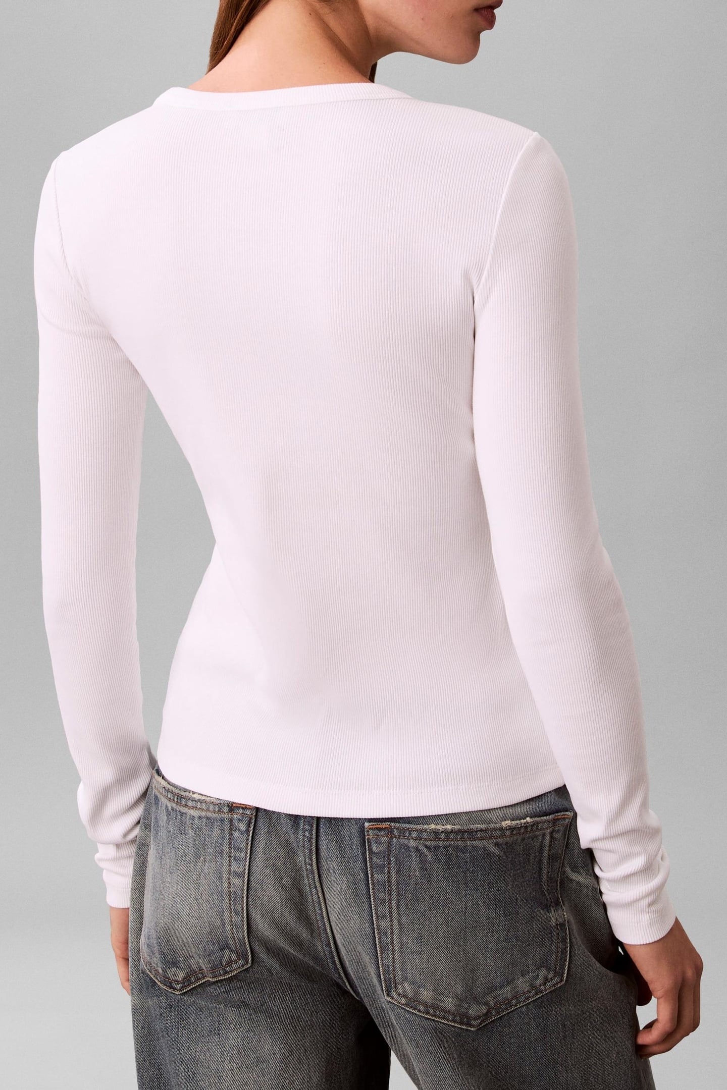 LS WOVEN LABEL 2X2 BLOUSE BRILLIANT WHITE 3