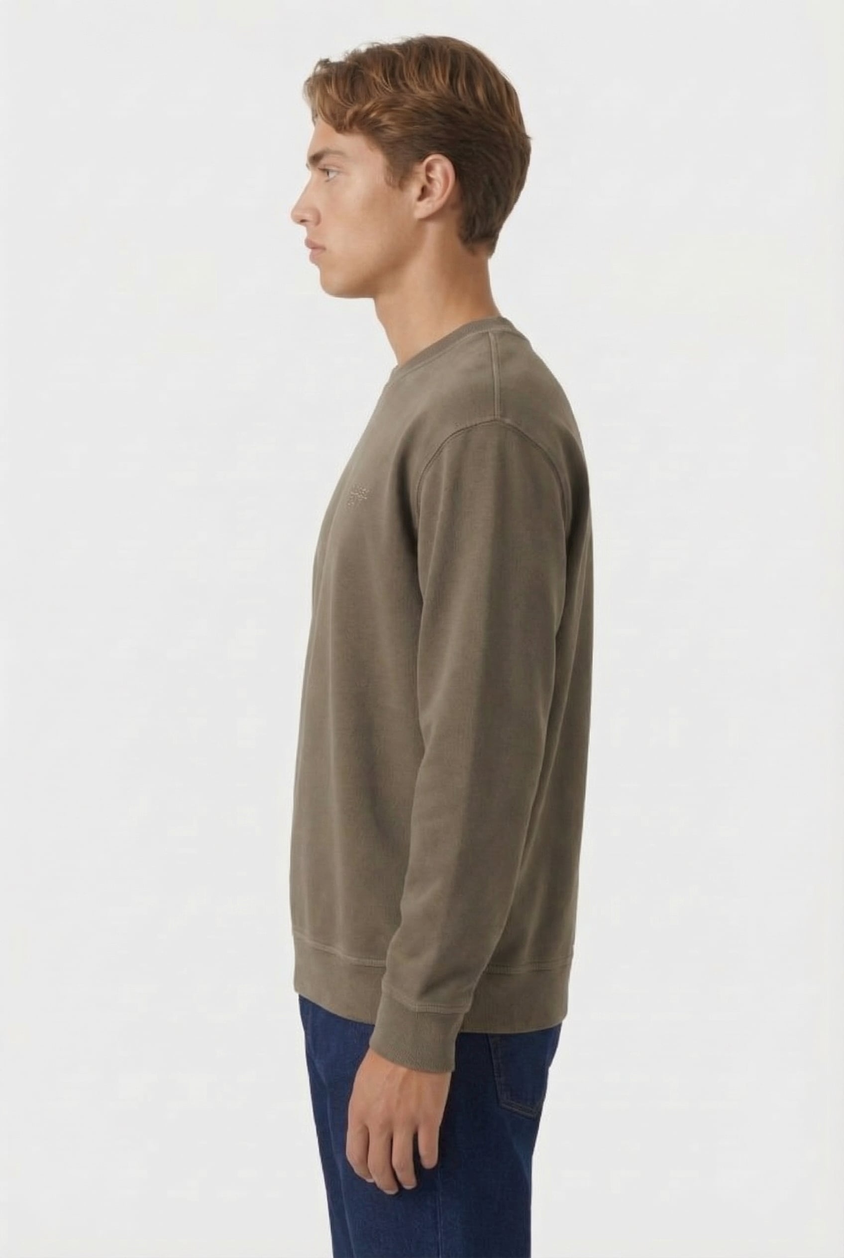 CREW SWEATSHIRT T-SHIRTS OLIVE GREEN 3