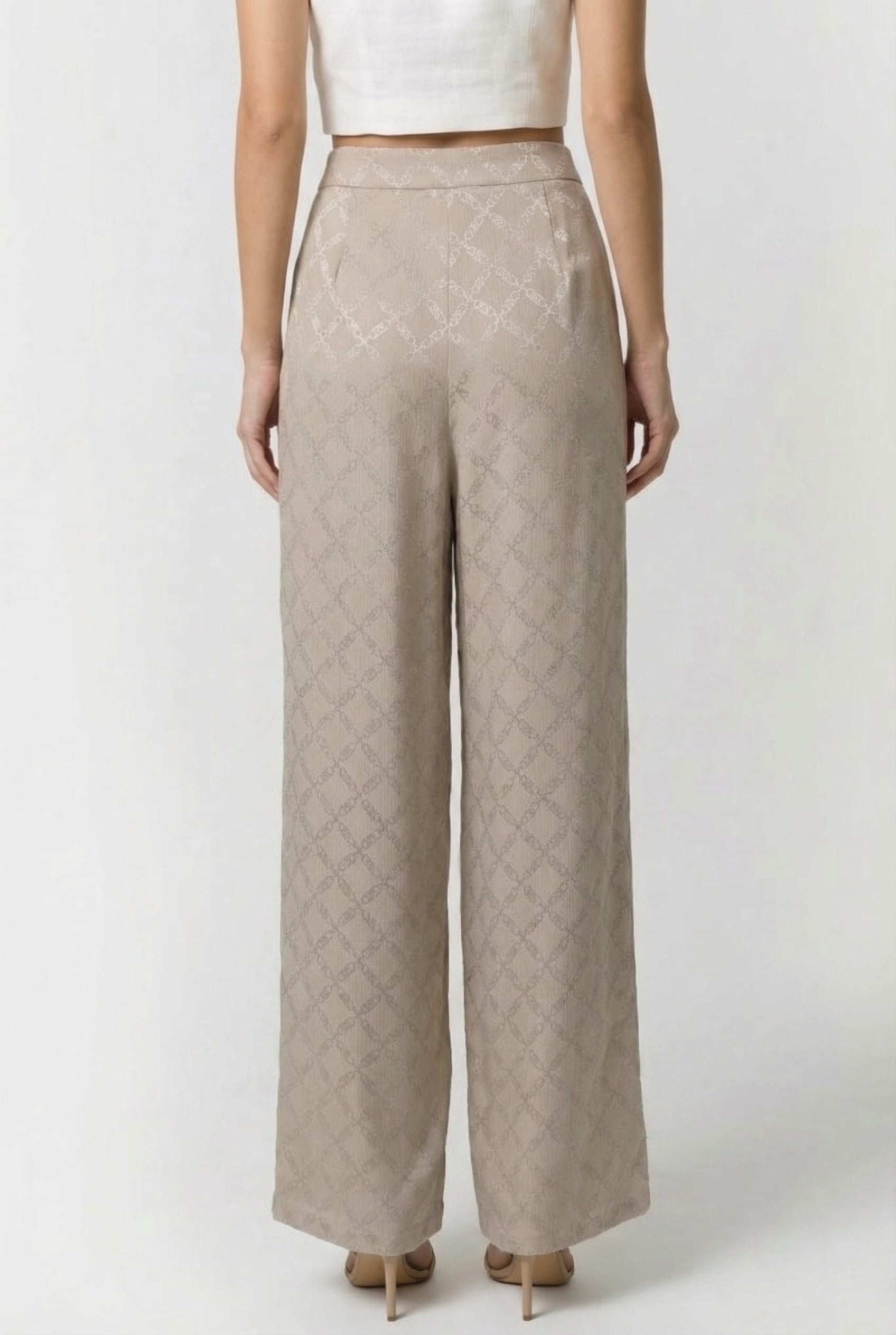 LOGO WIDE LEG PANTS DUNE 2