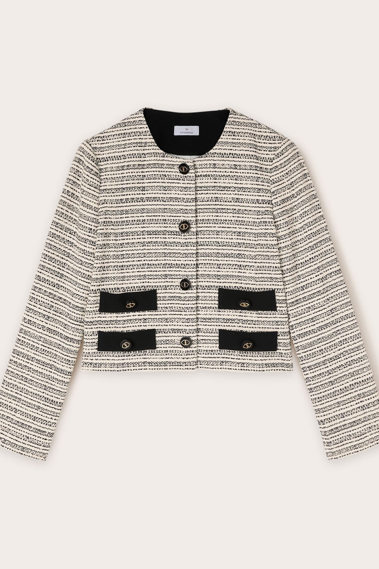 TWEED JACKET WITH POCKETS BLACK 7