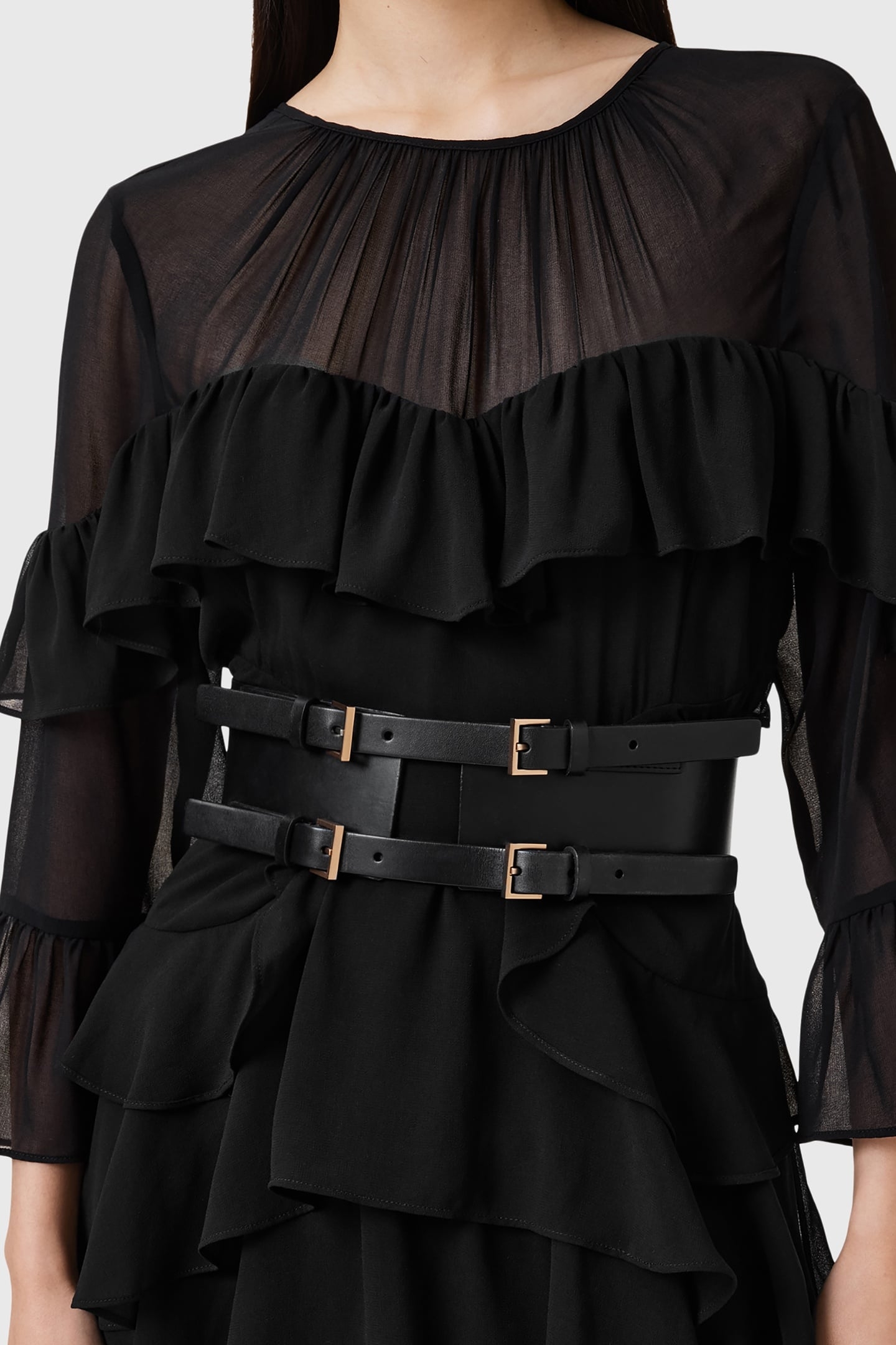 CORA WAIST BELT BLACK/WARM BRASS 5