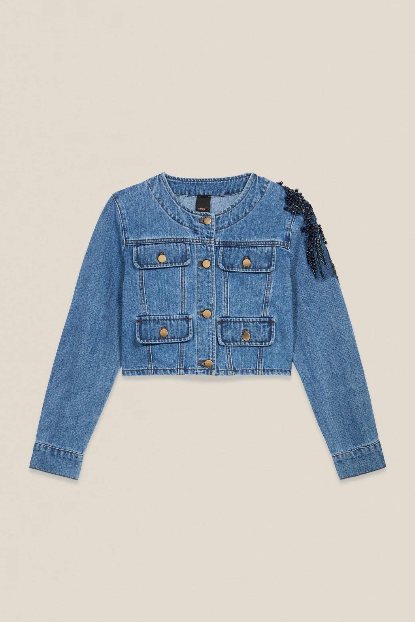 DENIM JACKET WITH APPLIQUÉS LIGHT BLUE 4