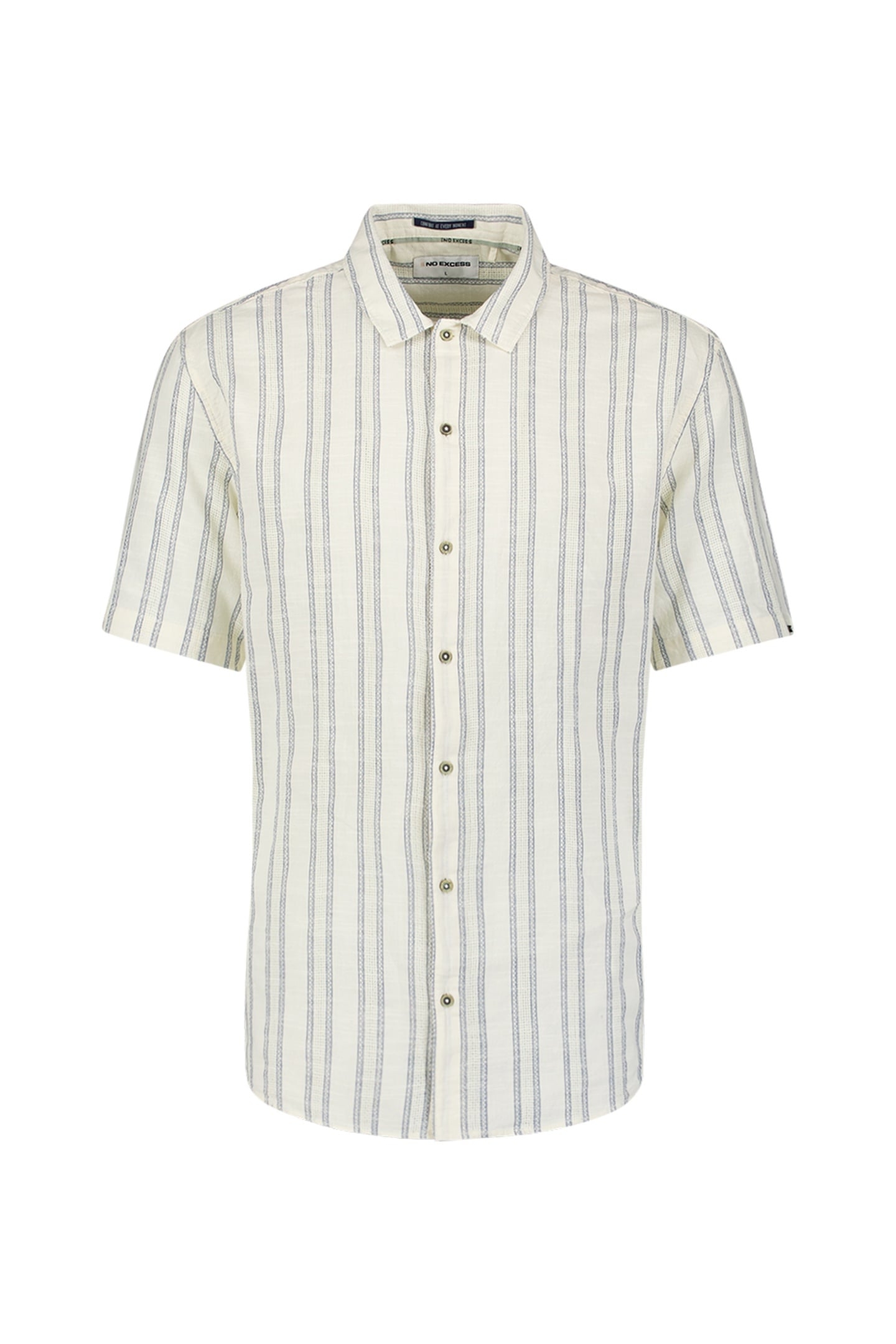 SHIRT SHORT SLEEVE VERTICAL DOBBY STRIPES OFFWHITE 4