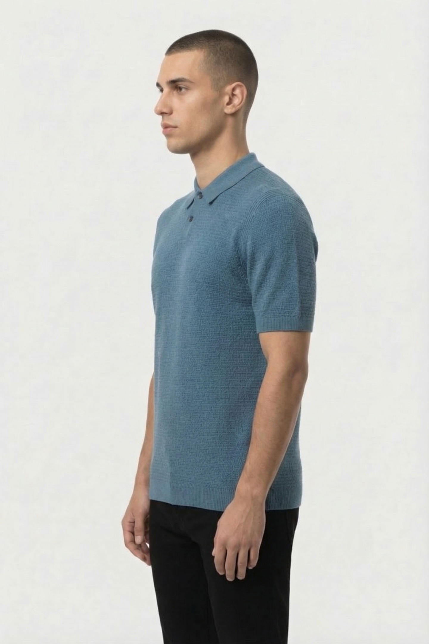 KOSTAS BUTTON POLO BLUE FUSION 3