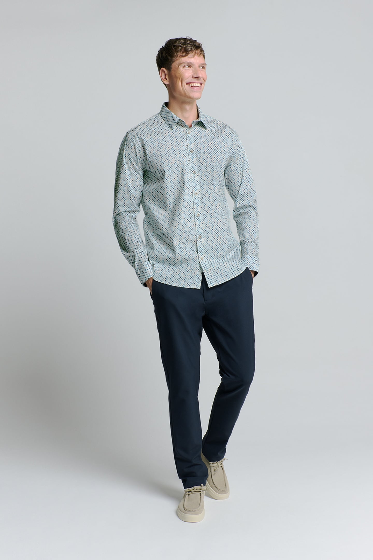 SHIRT STRETCH ALLOVER PRINTED SEABLUE 3