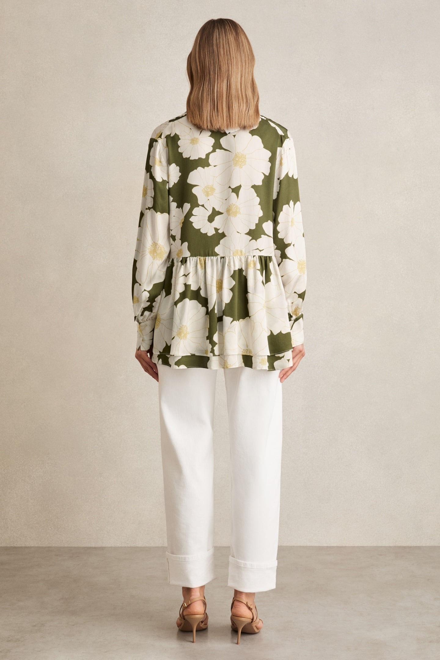 FLORAL SWING TOP IVORY/GREEN 2