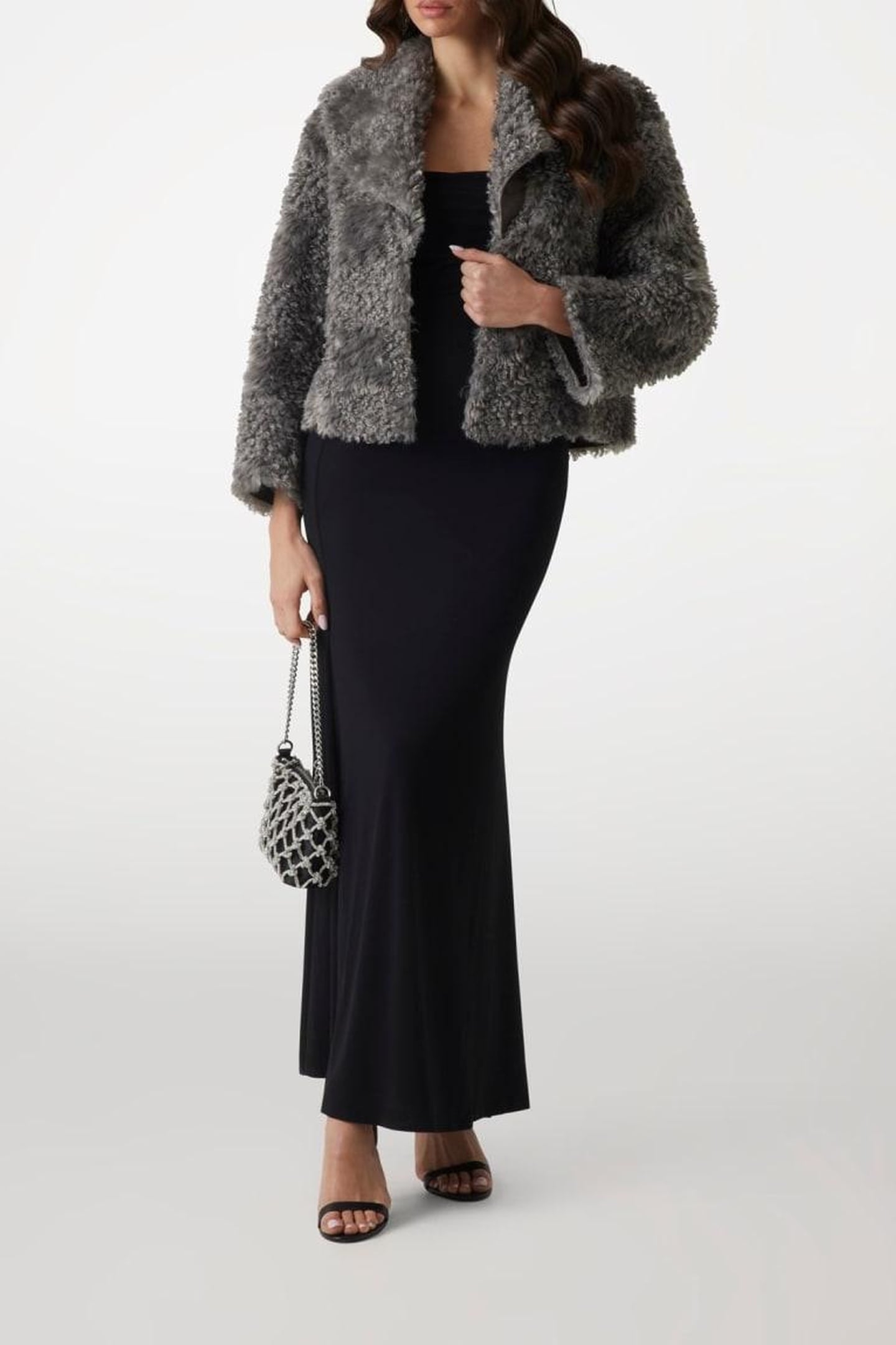 MARCIANO BY GUESS MARGOT SHORT FAUX FUR EARTHEN CLAY 1