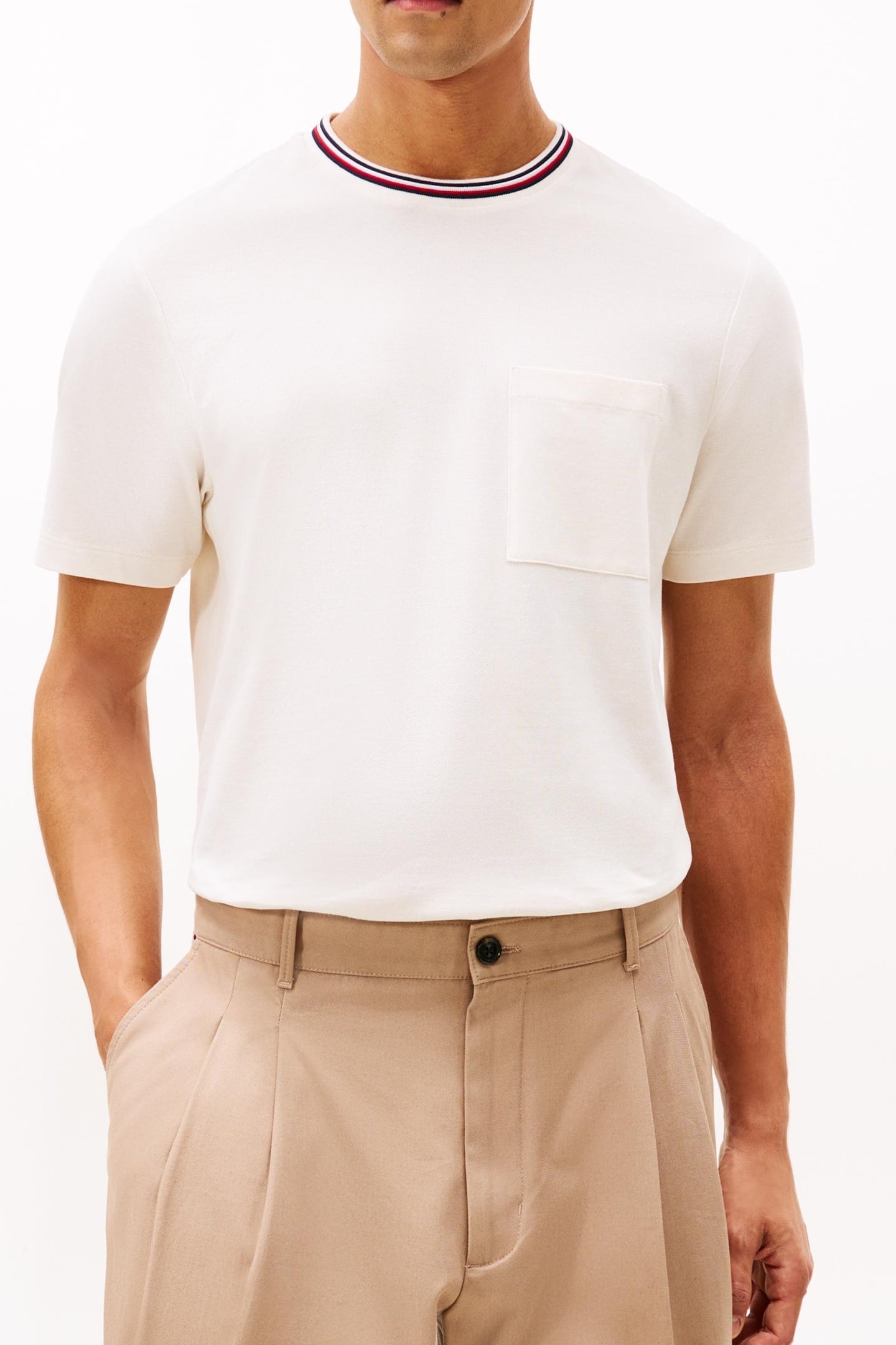 POCKET PIQUE TEE IVORY PETAL 1