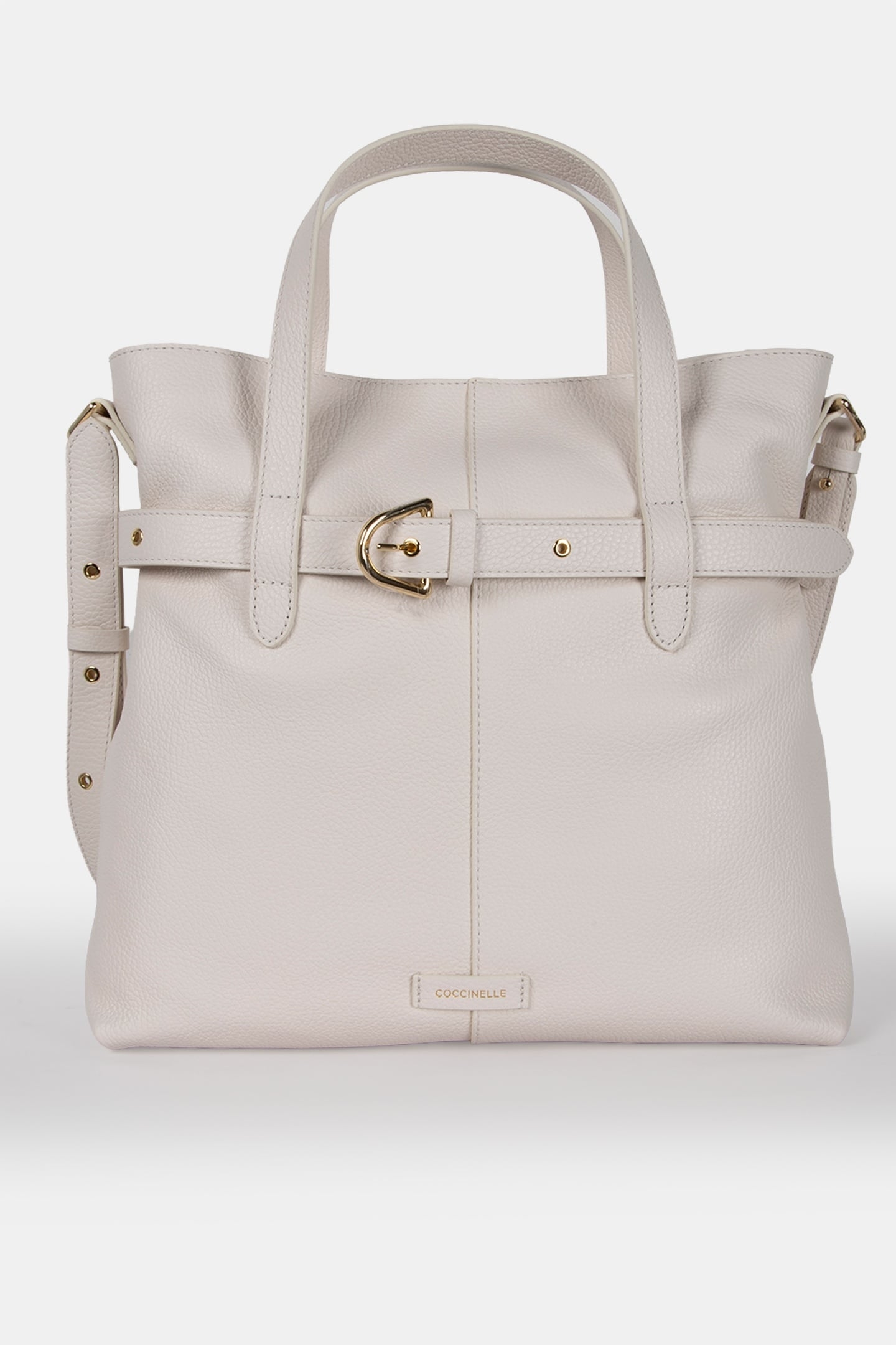 LARGE LEATHER TOTE BAG IN CREAM 2