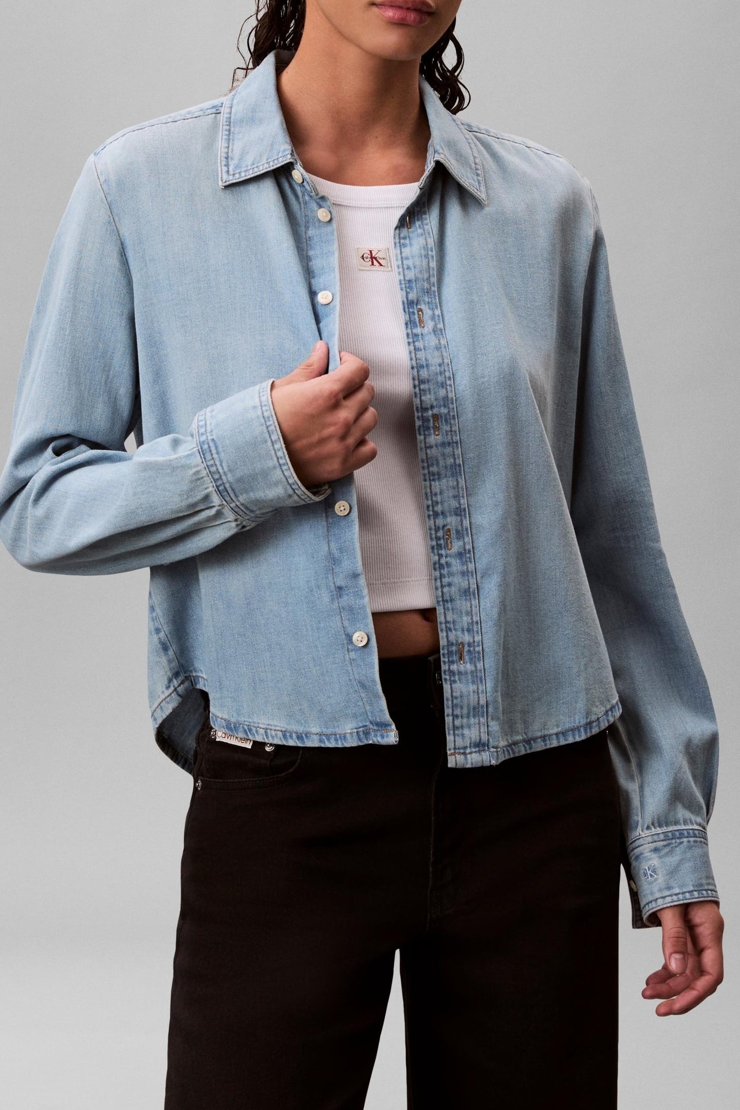 CROPPED LS SHIRT BRIGHTON BLUE 2