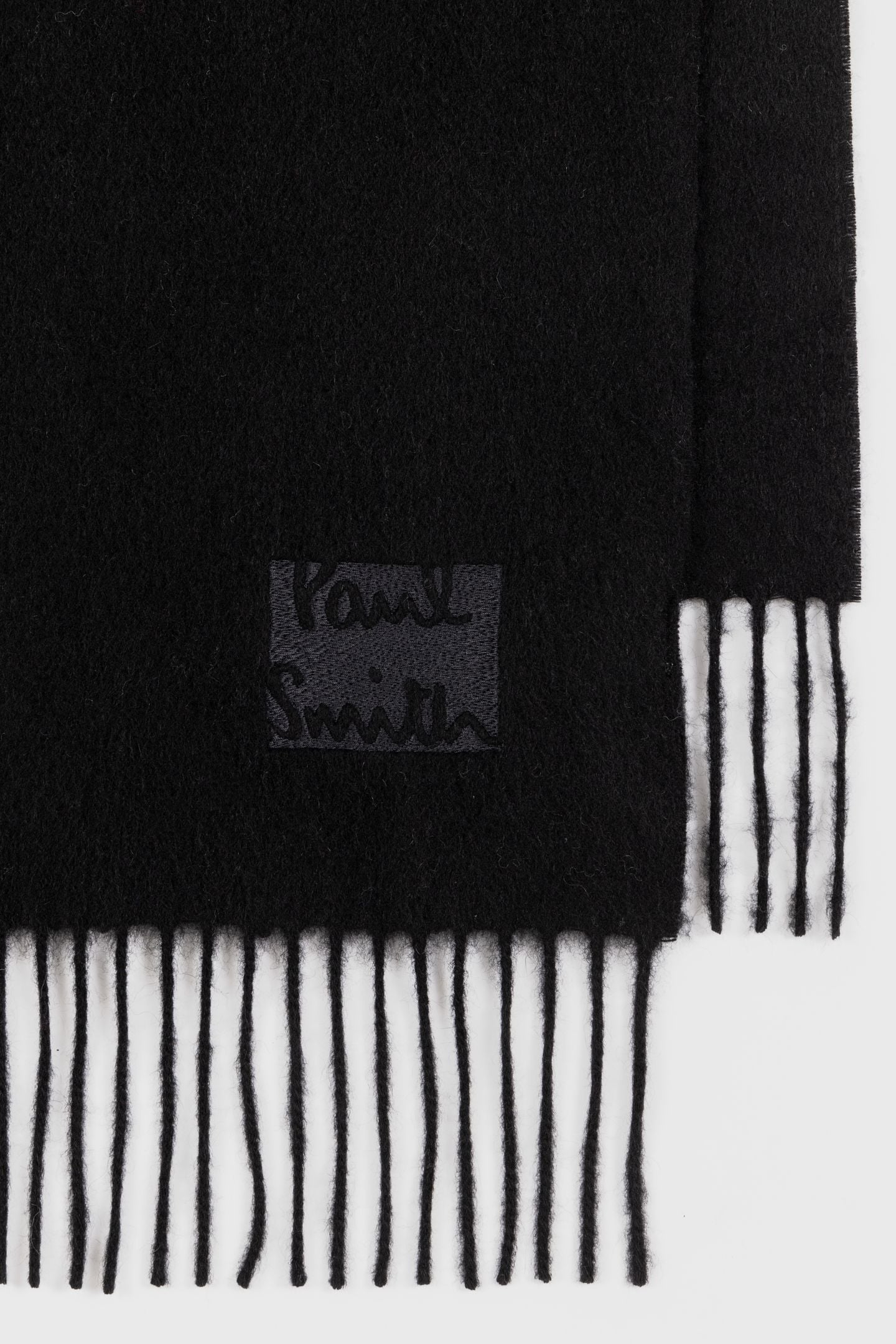 SCARF CASHMERE LOGO BLACK 3