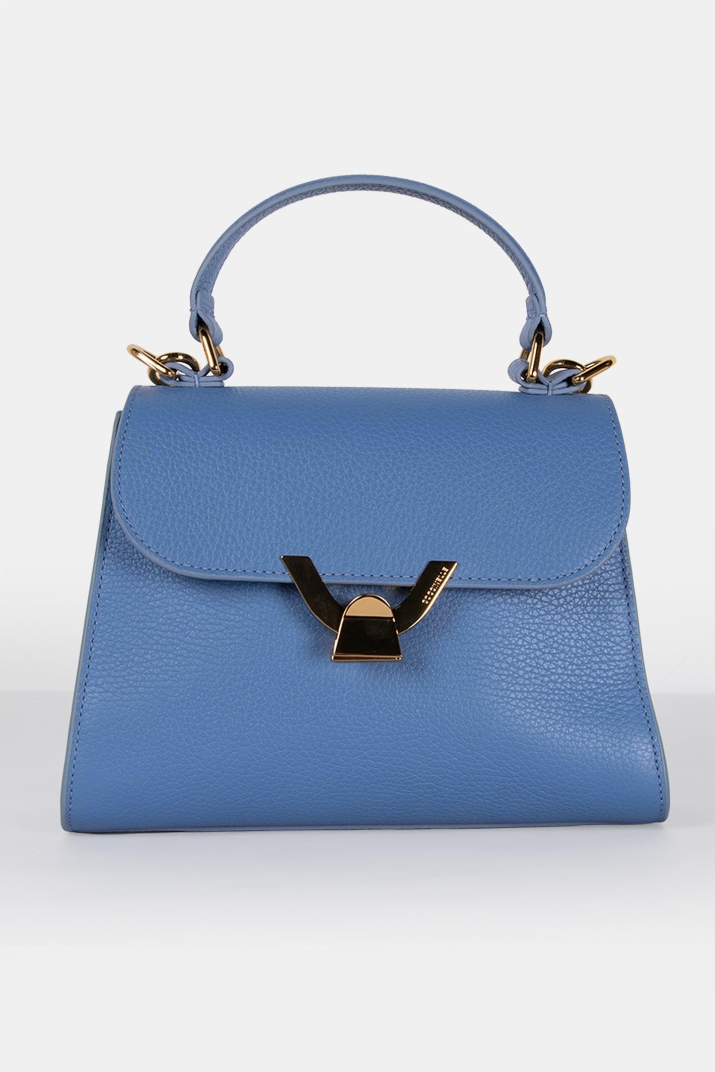 LEATHER SMALL HANDBAG IN BLUE 2