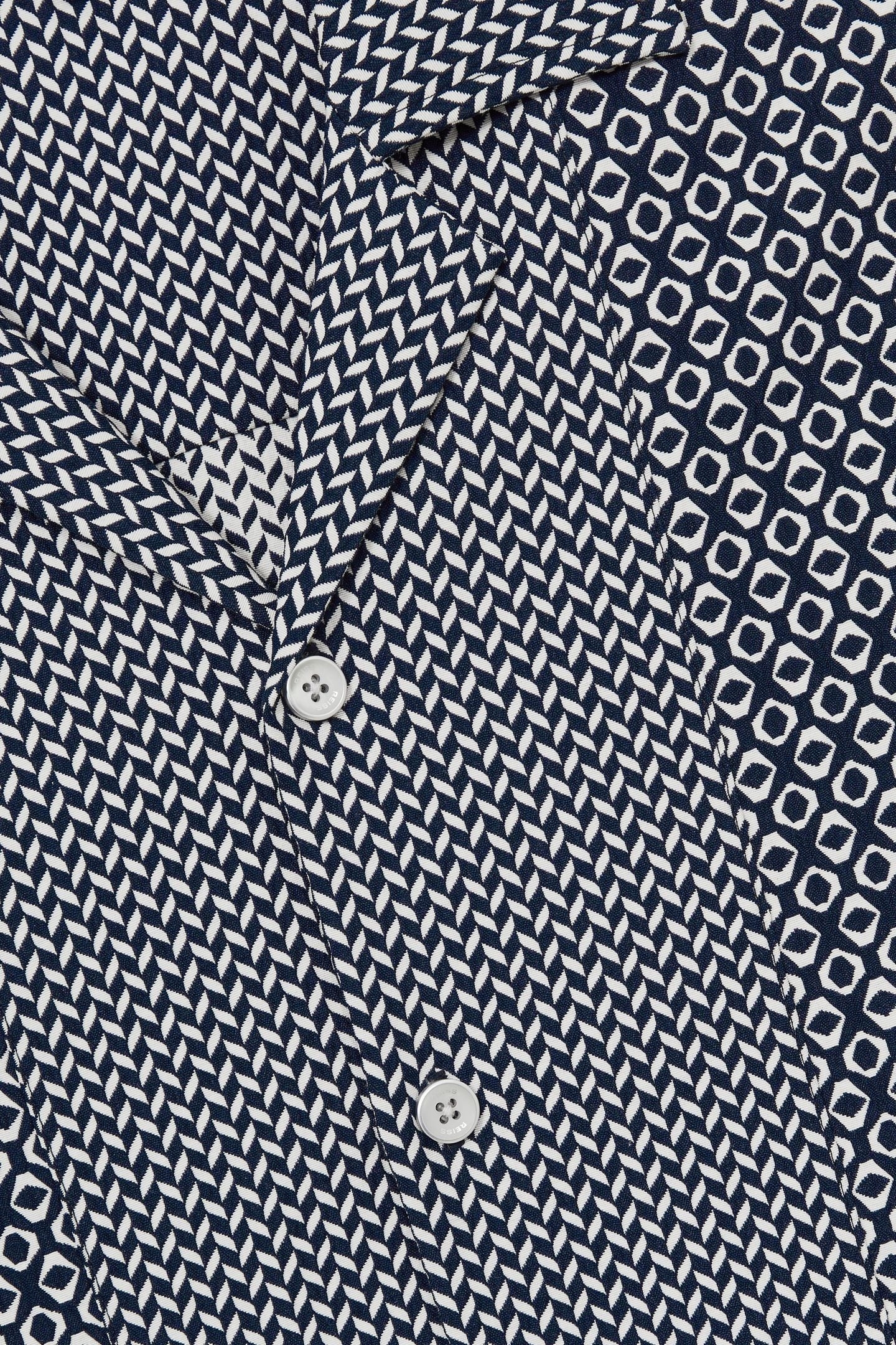 SS GEO JACQUARD COLOUR BLOCK CUBAN SHIRT NAVY/WHITE 6