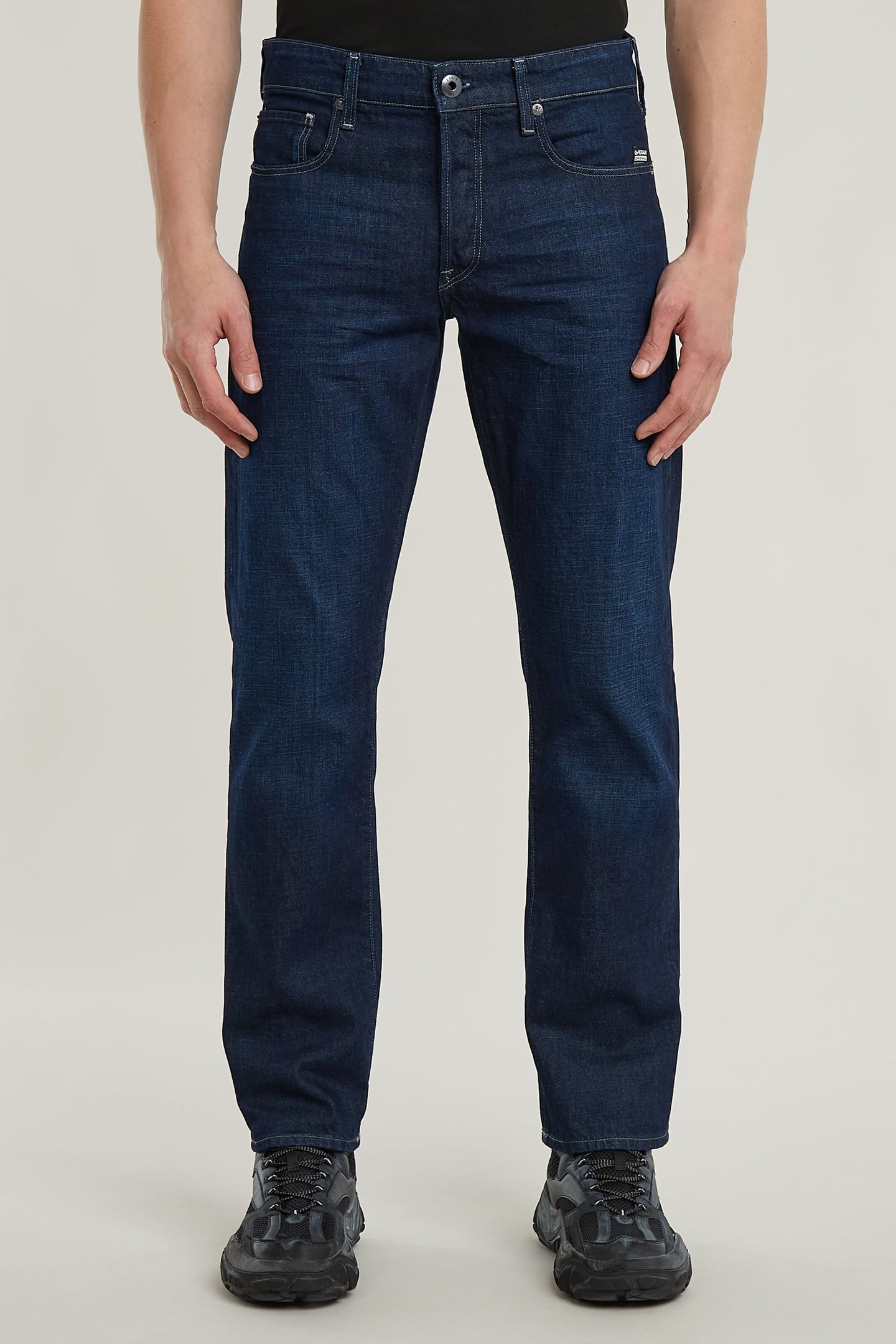 3301 STRAIGHT JEANS WORN IN DEEP MARINE 2